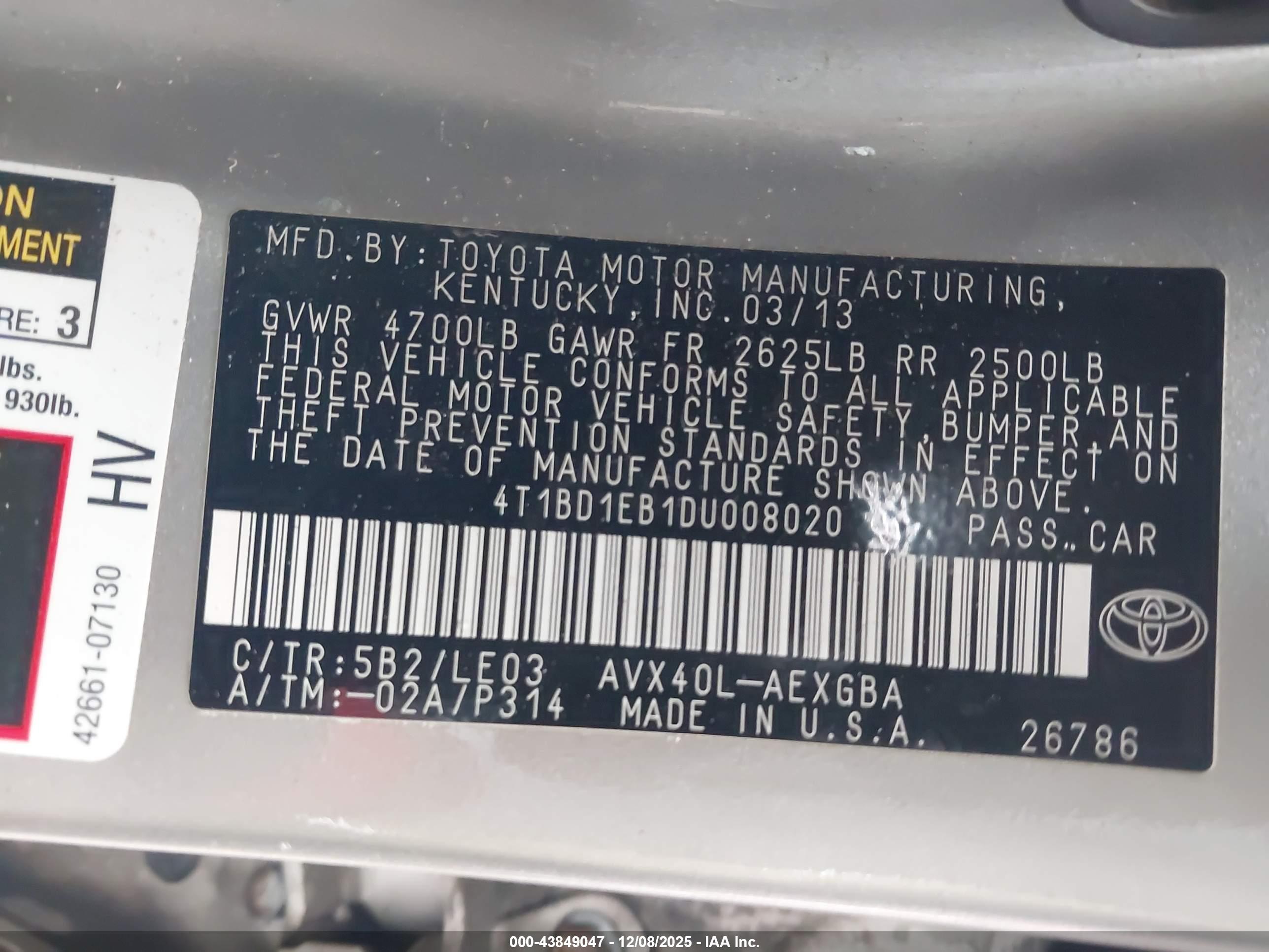 TOYOTA AVALON image 9
