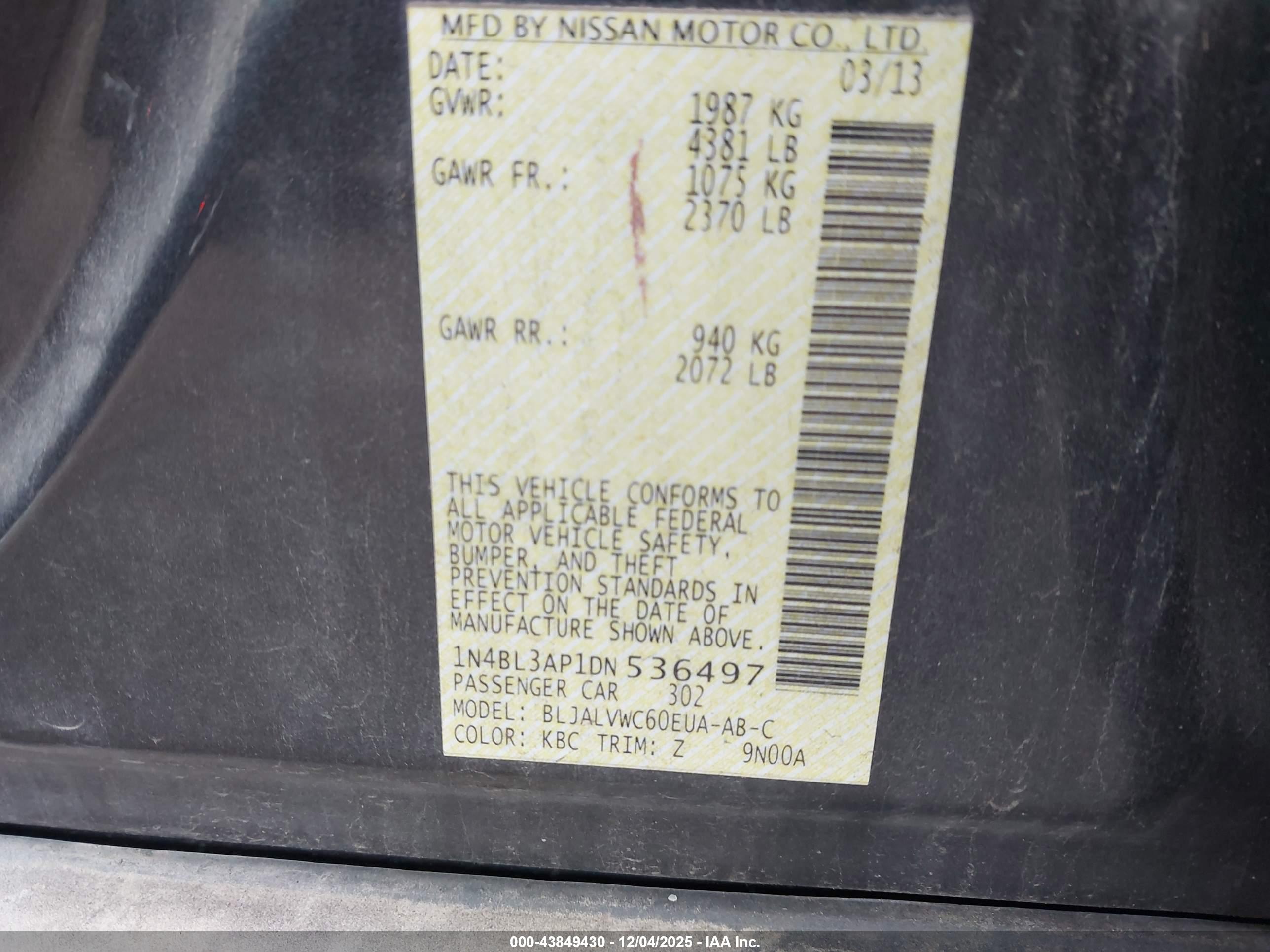 NISSAN ALTIMA image 9