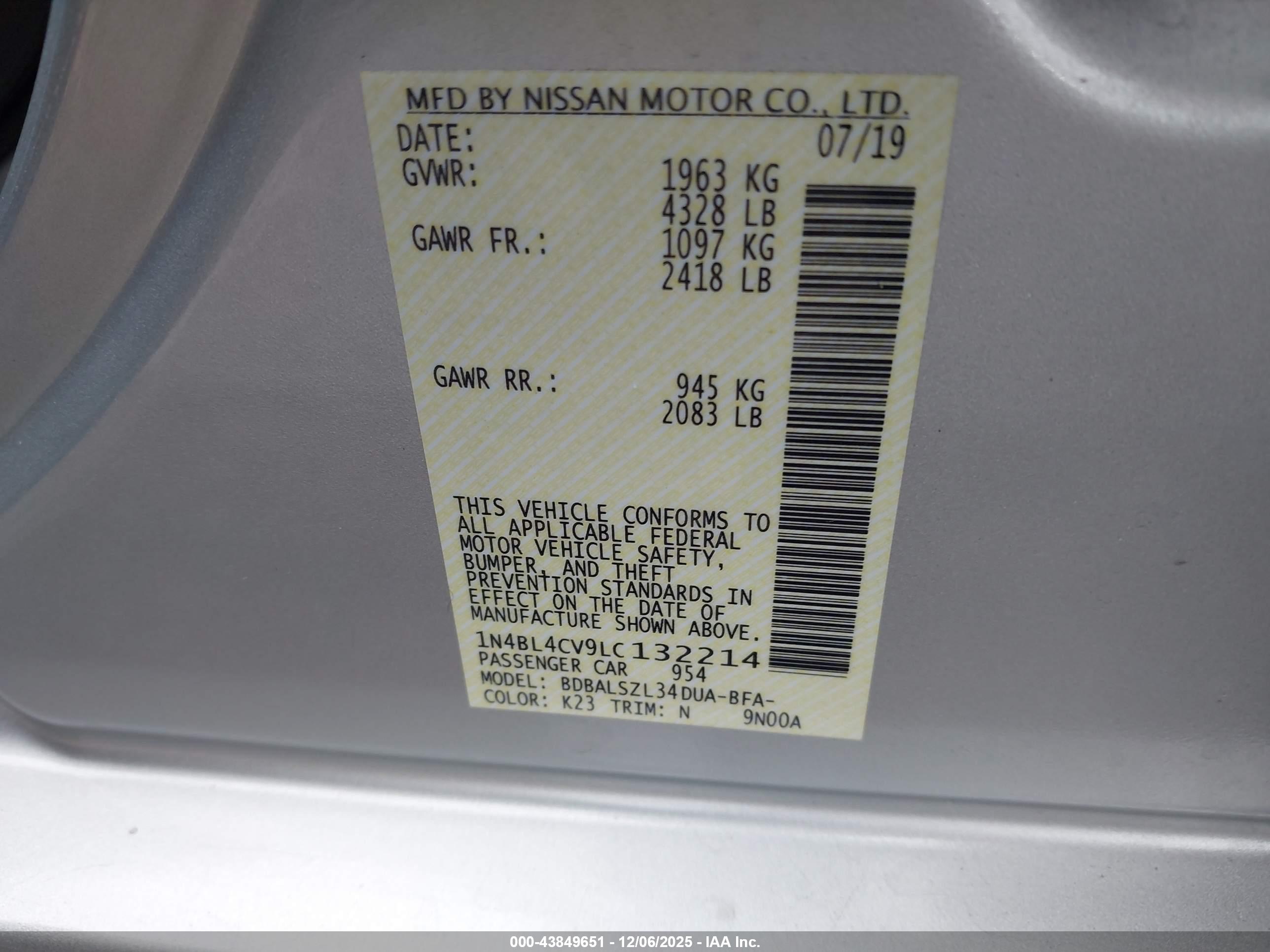 NISSAN ALTIMA image 9