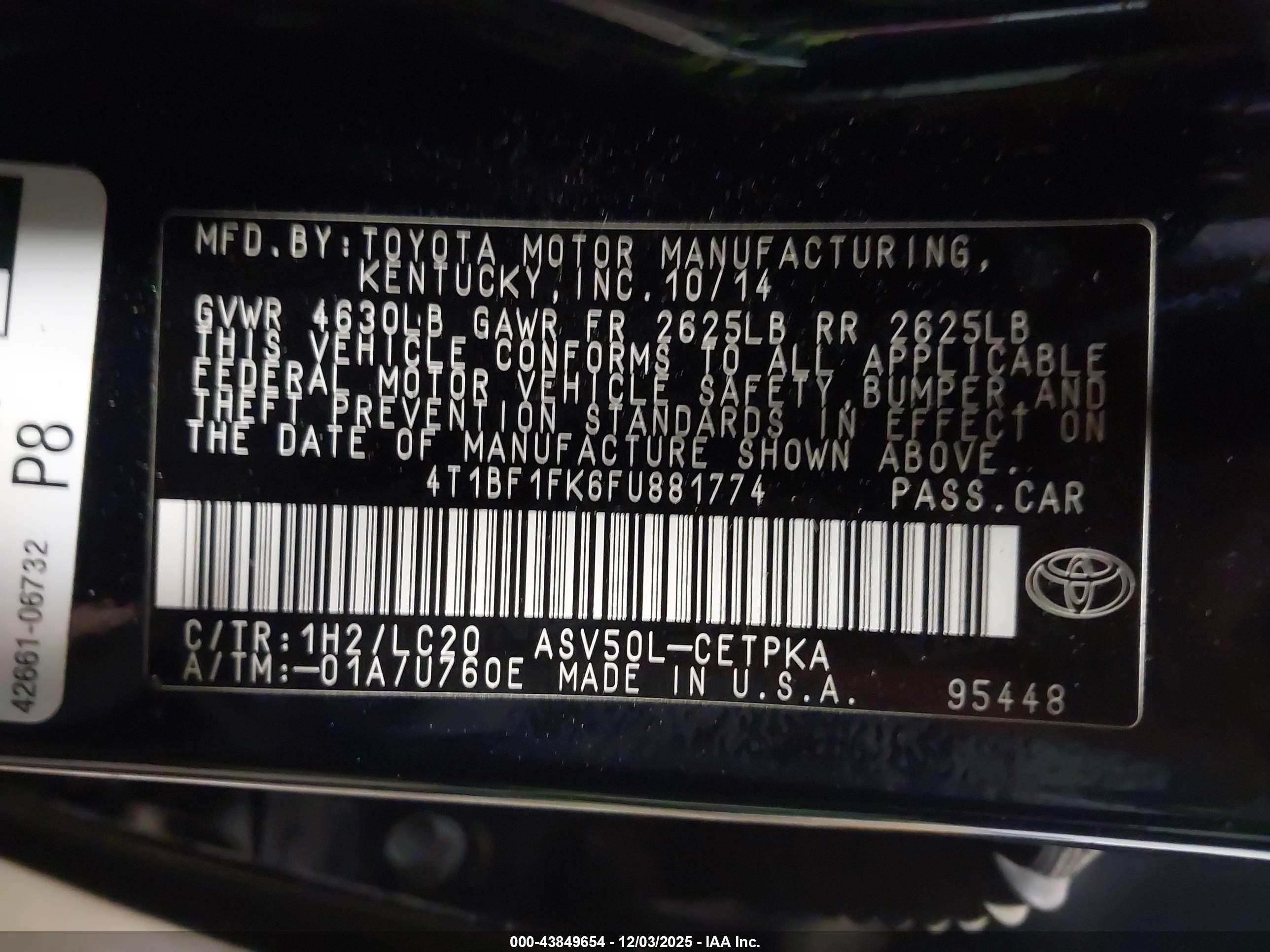 TOYOTA CAMRY image 9