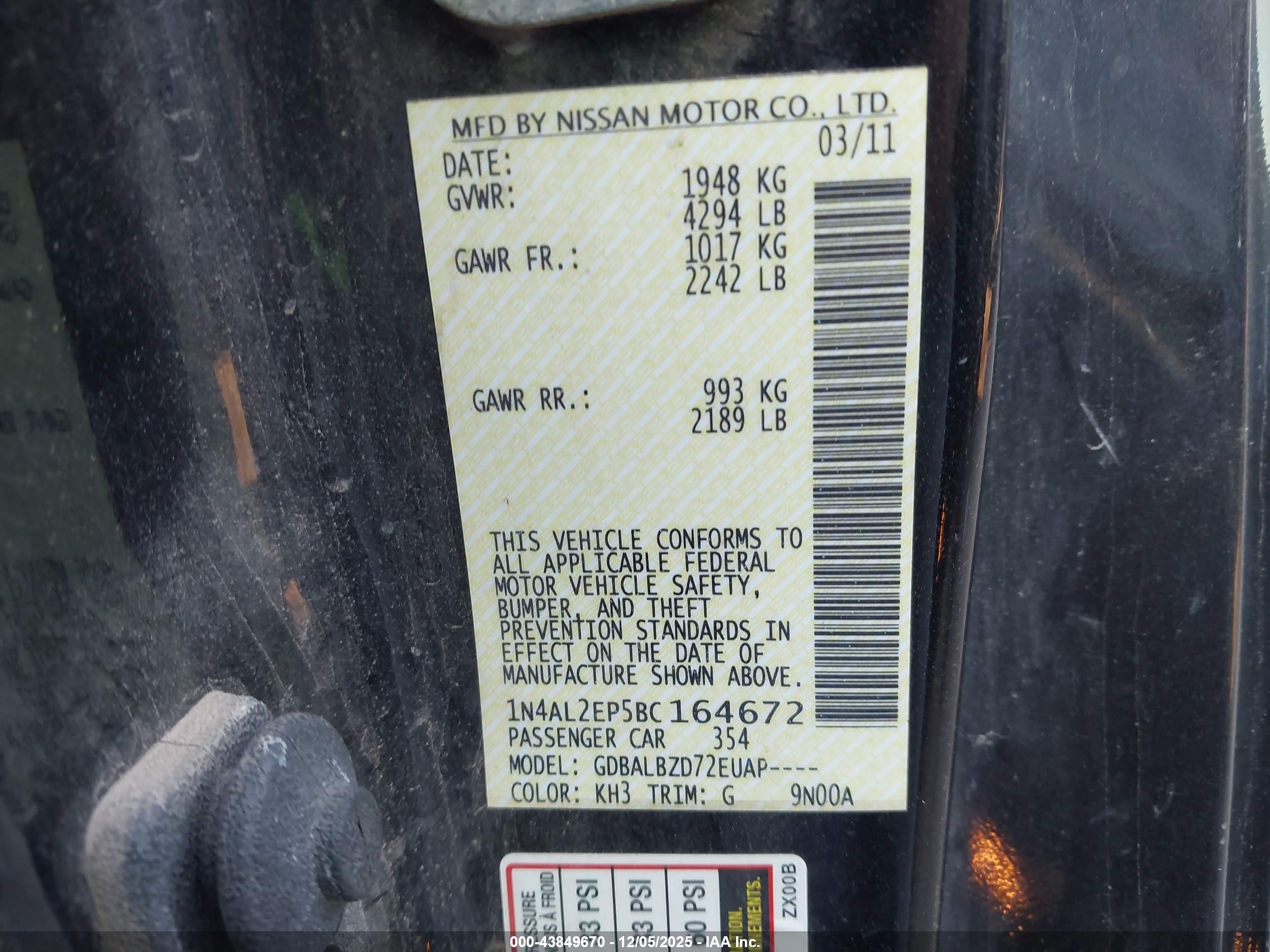 NISSAN ALTIMA image 9