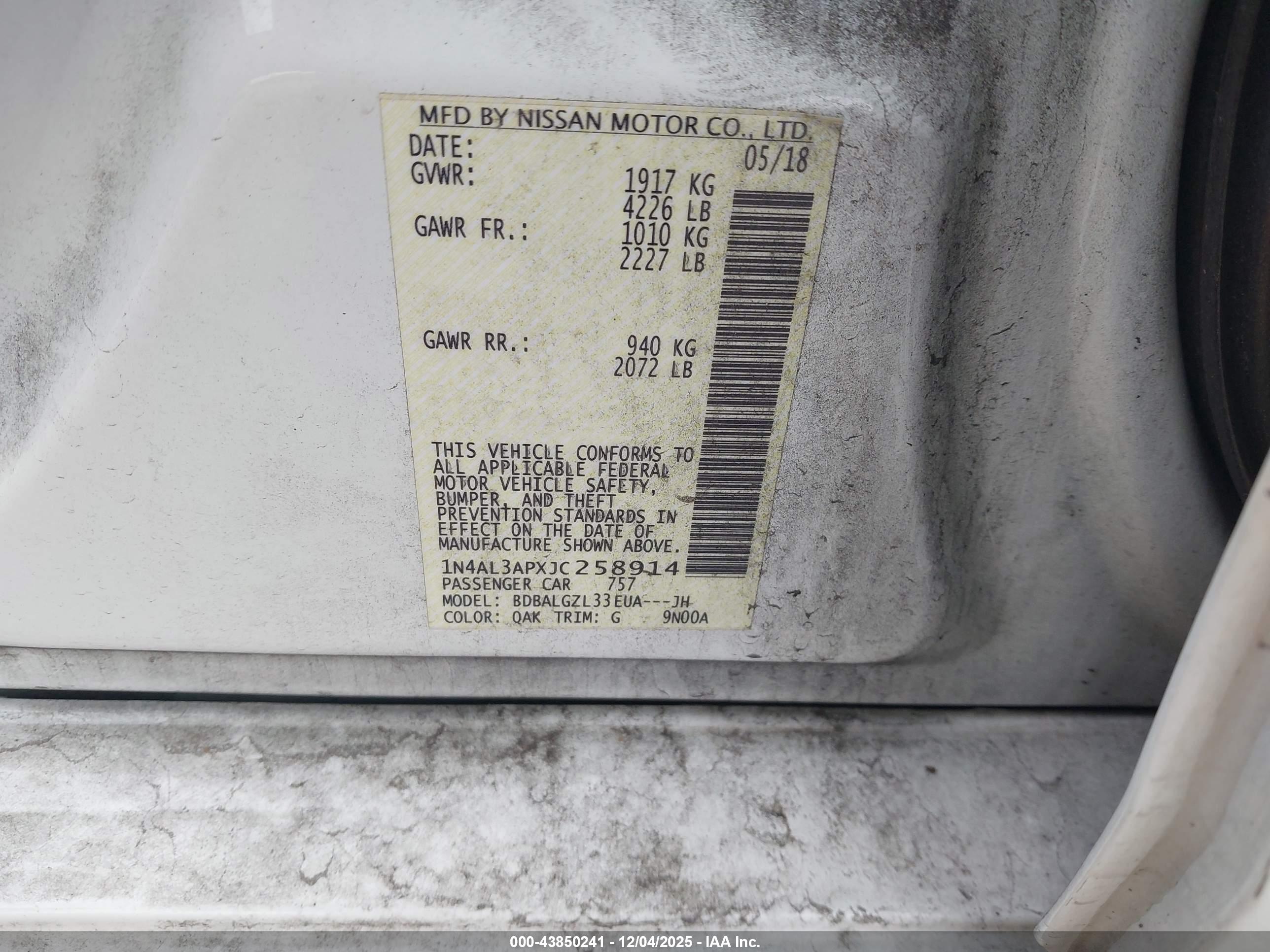 NISSAN ALTIMA image 9