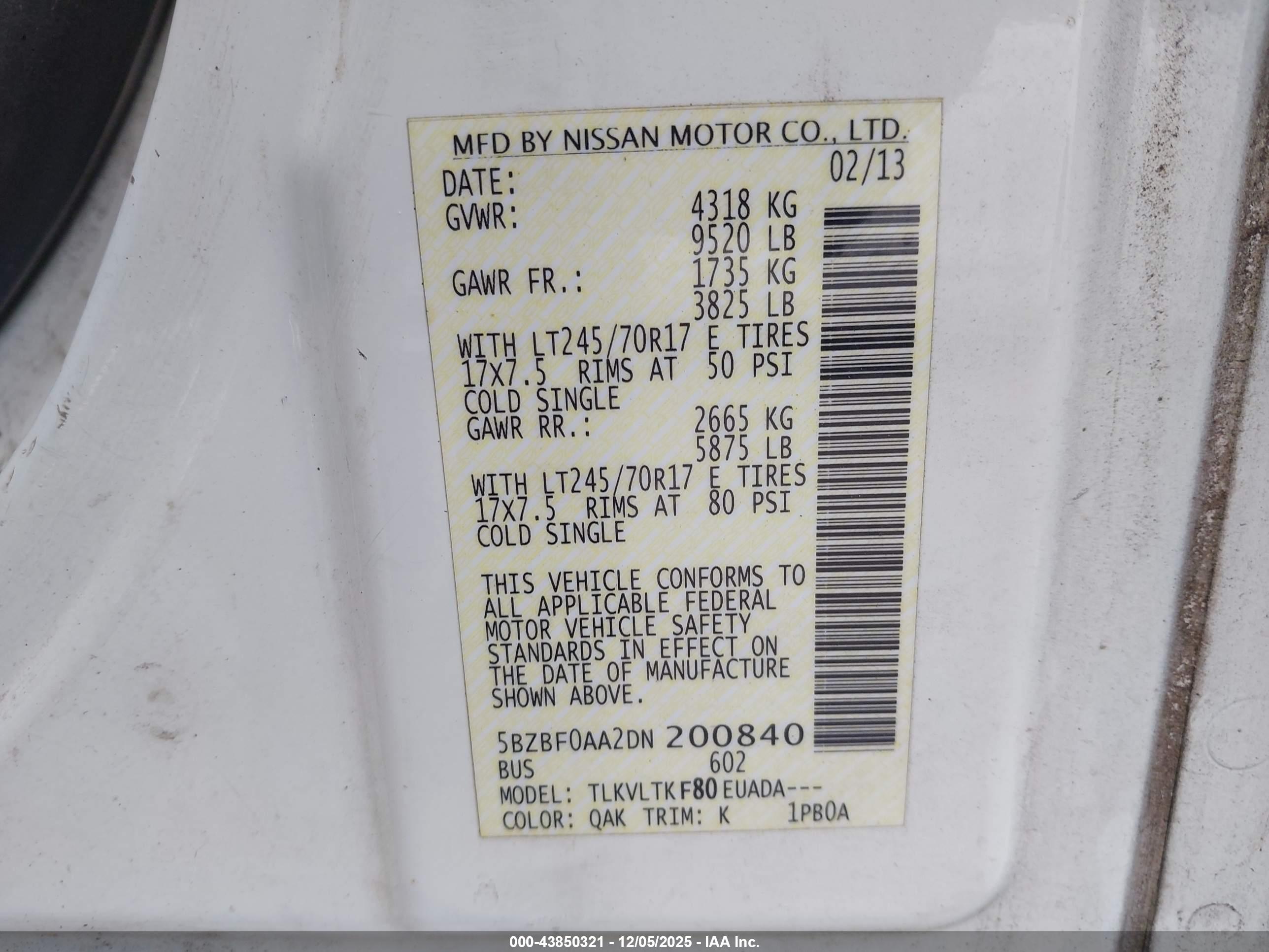 NISSAN NV image 9