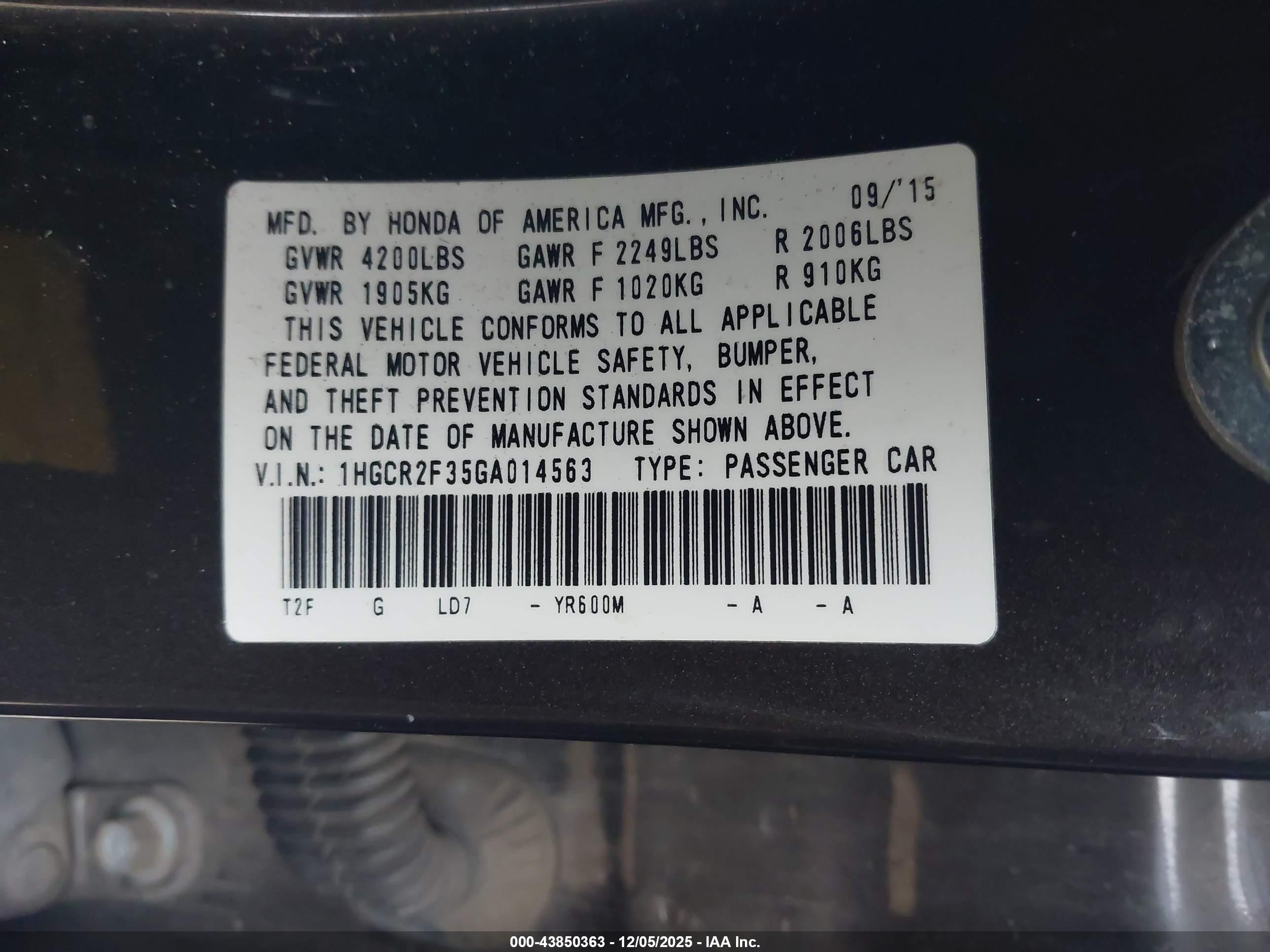 HONDA ACCORD image 9