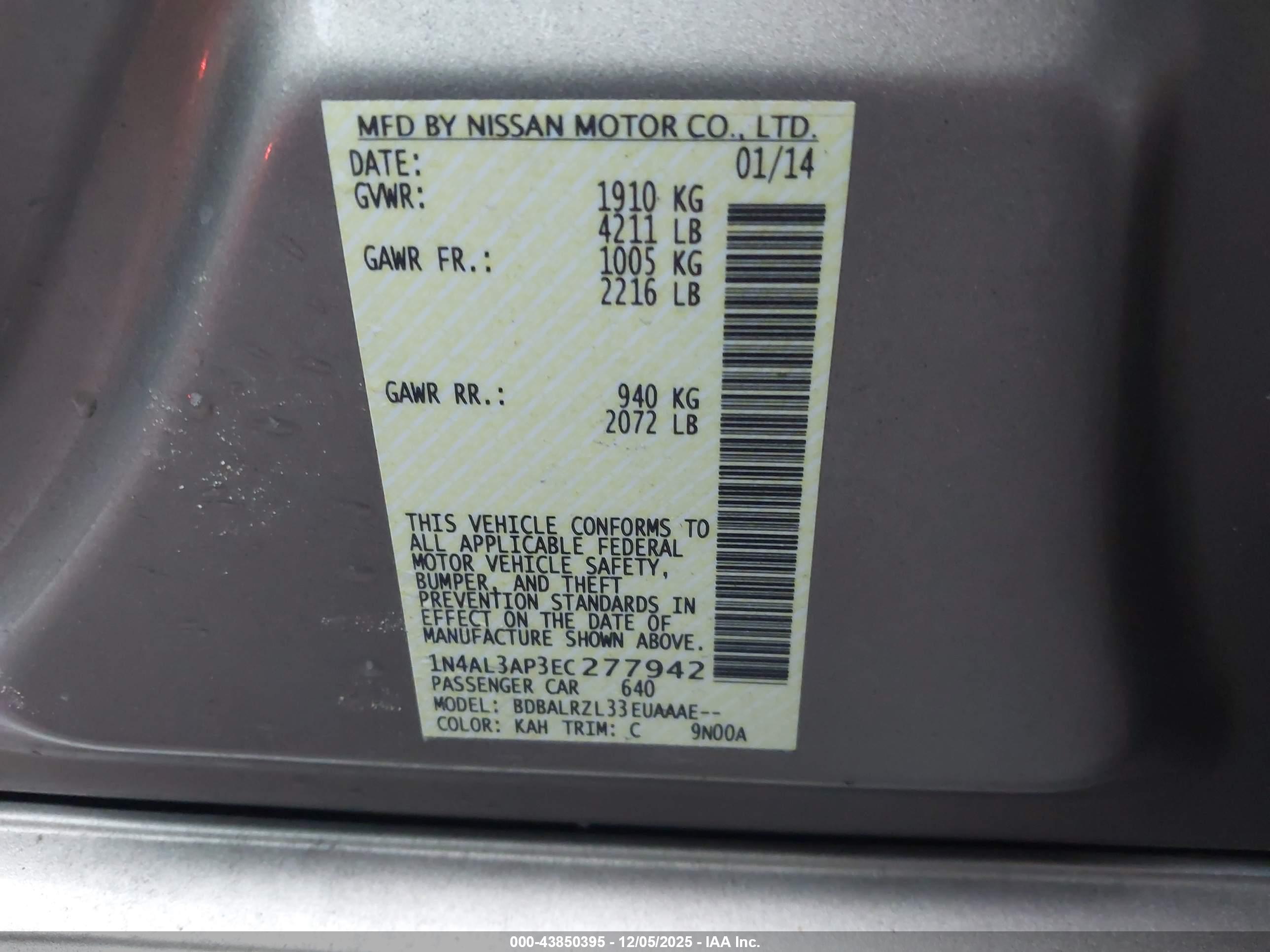 NISSAN ALTIMA image 9