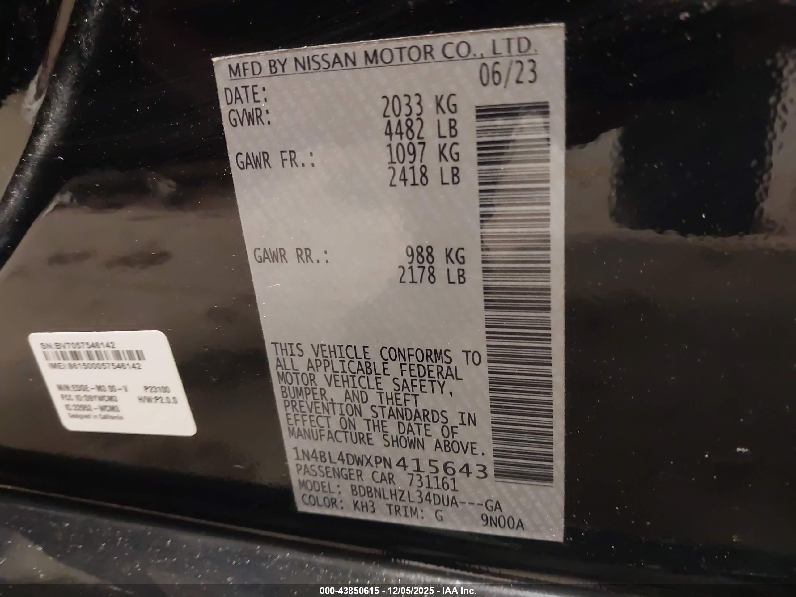 NISSAN ALTIMA image 9