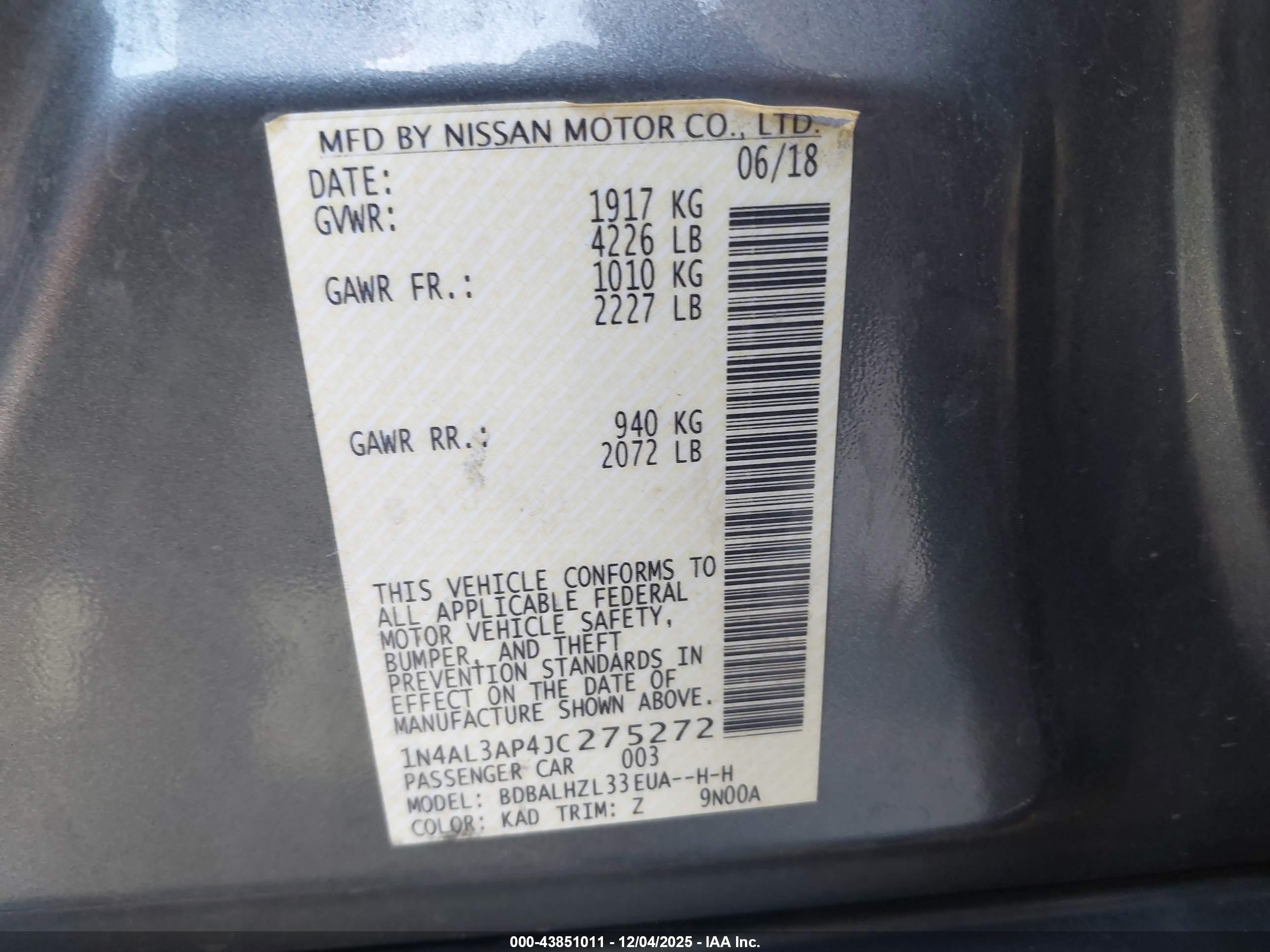 NISSAN ALTIMA image 9
