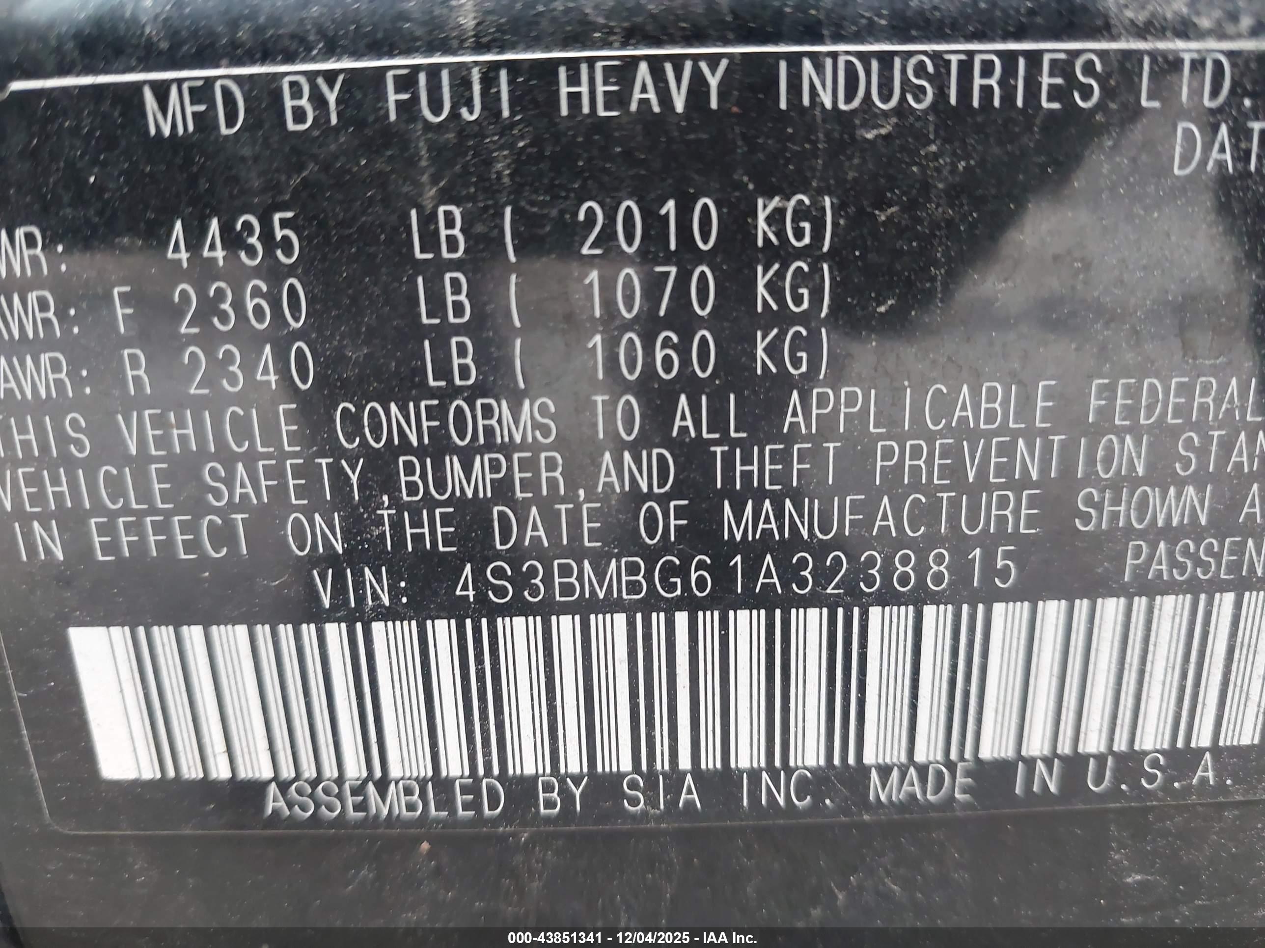 SUBARU LEGACY image 9
