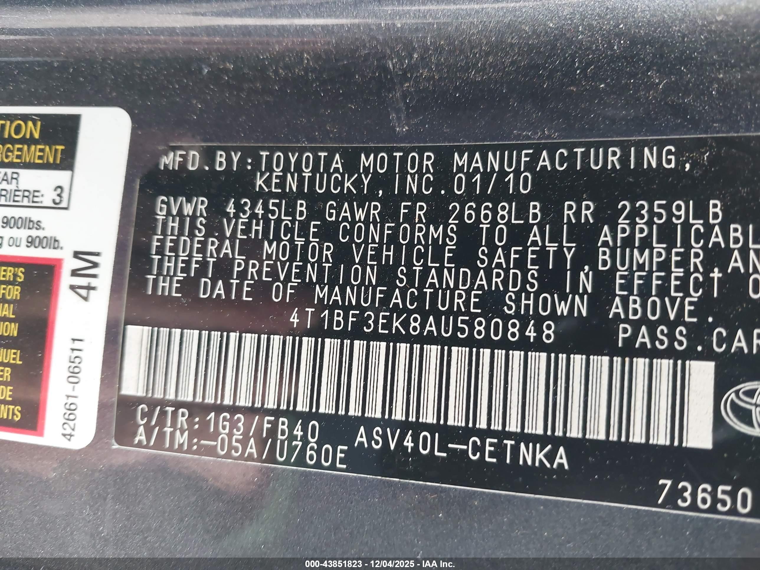 TOYOTA CAMRY image 9