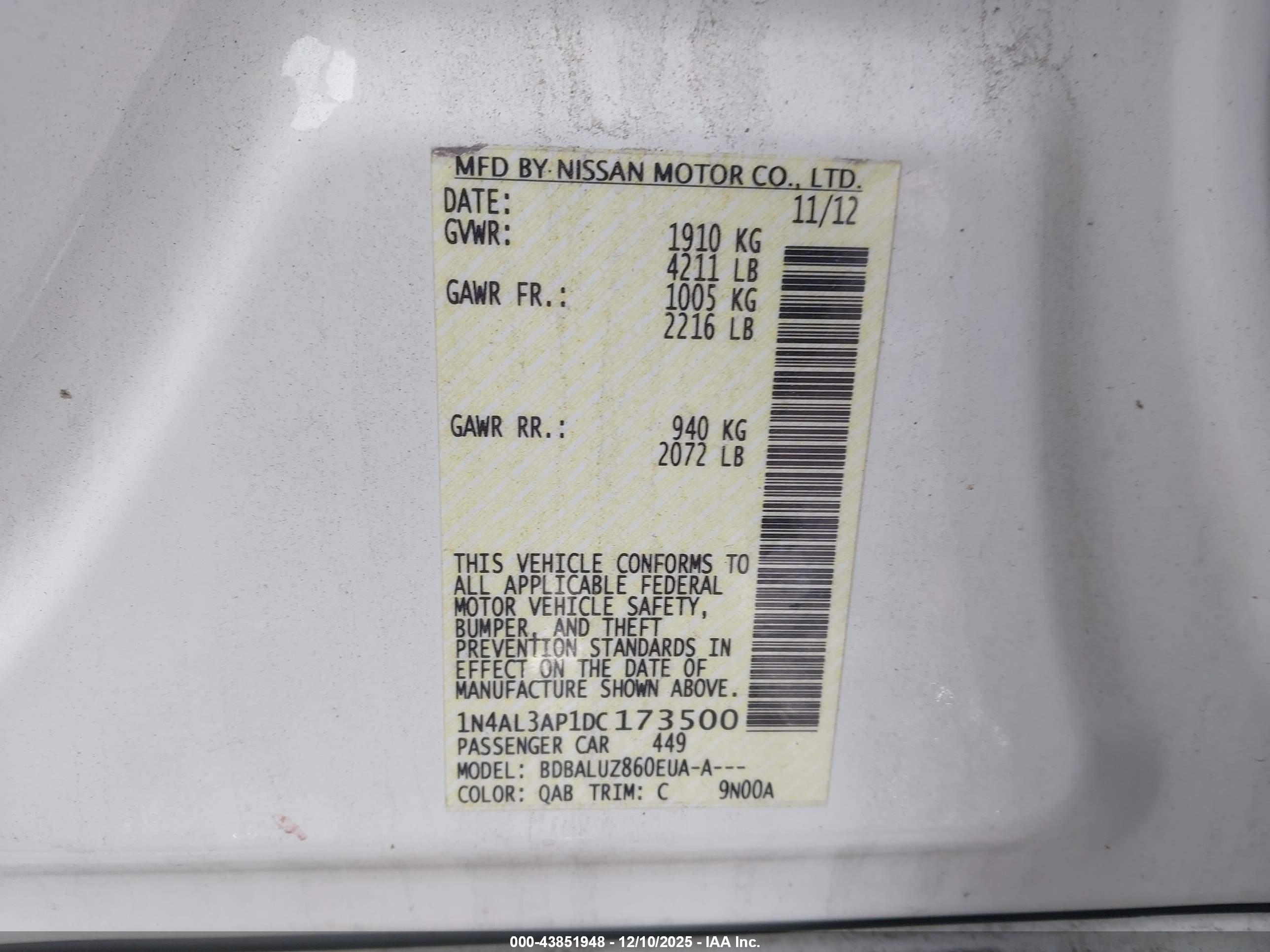 NISSAN ALTIMA image 9