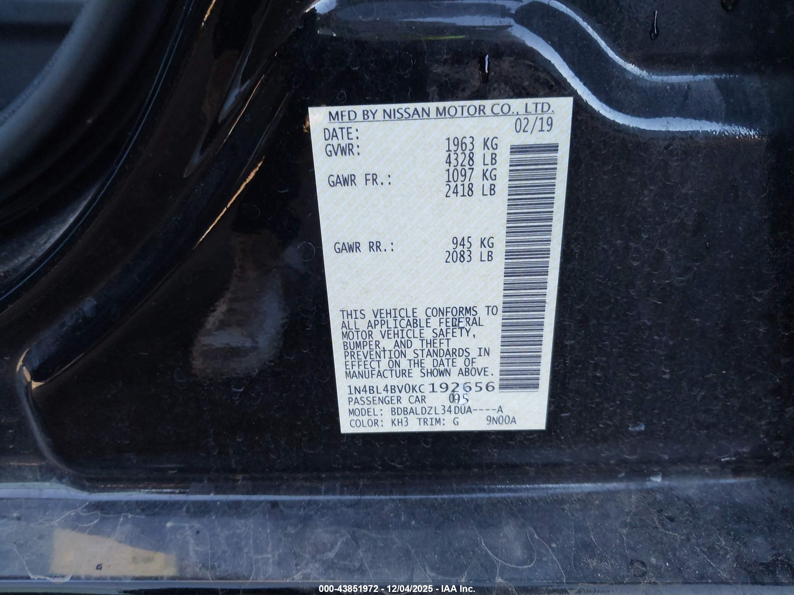 NISSAN ALTIMA image 9