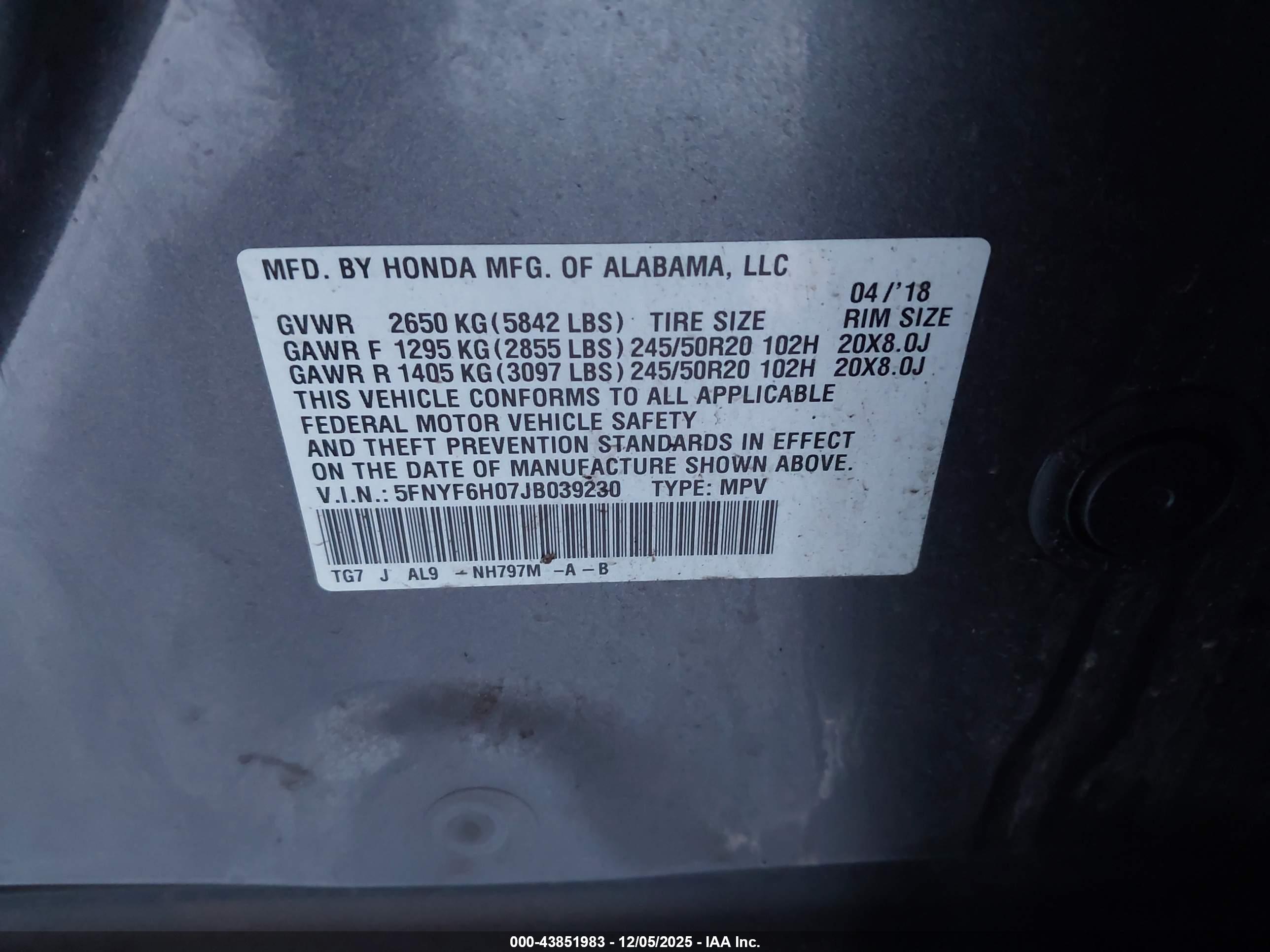HONDA PILOT image 9