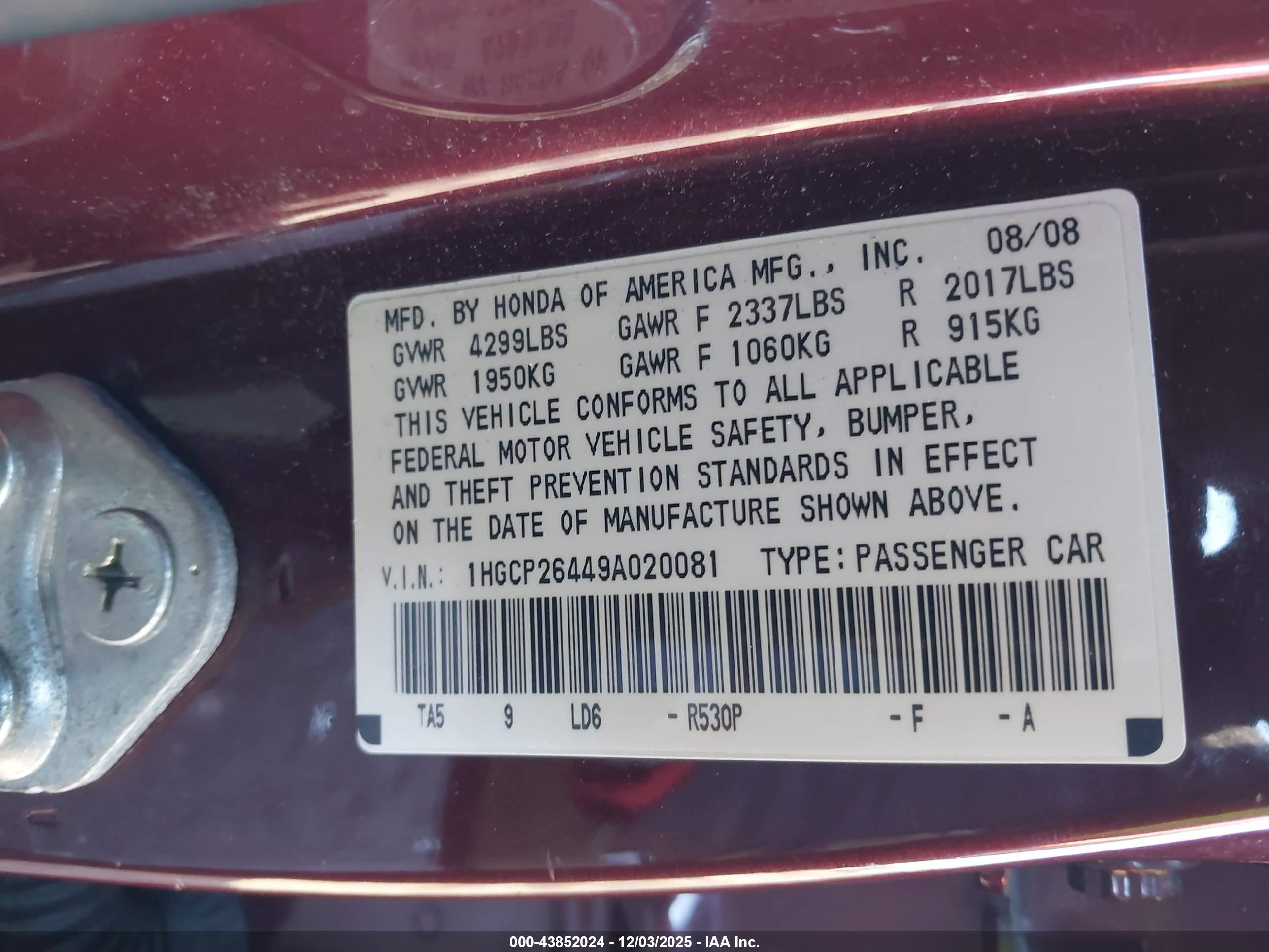 HONDA ACCORD image 9