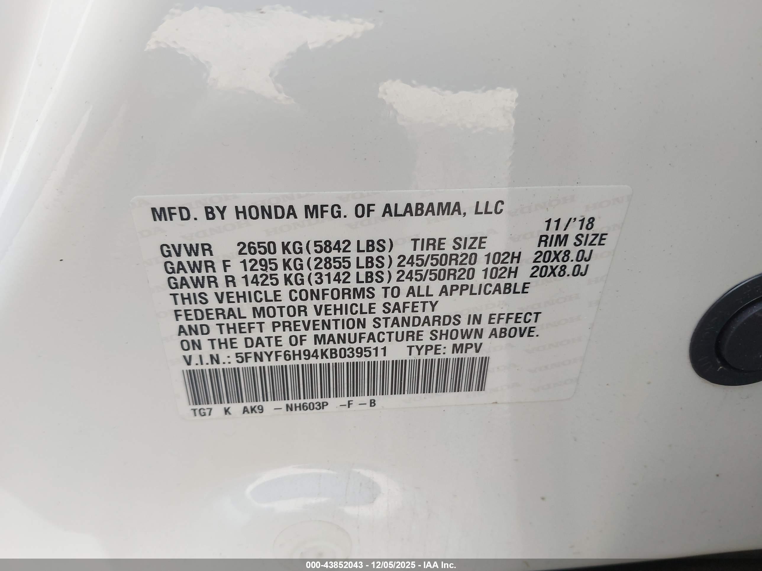HONDA PILOT image 9