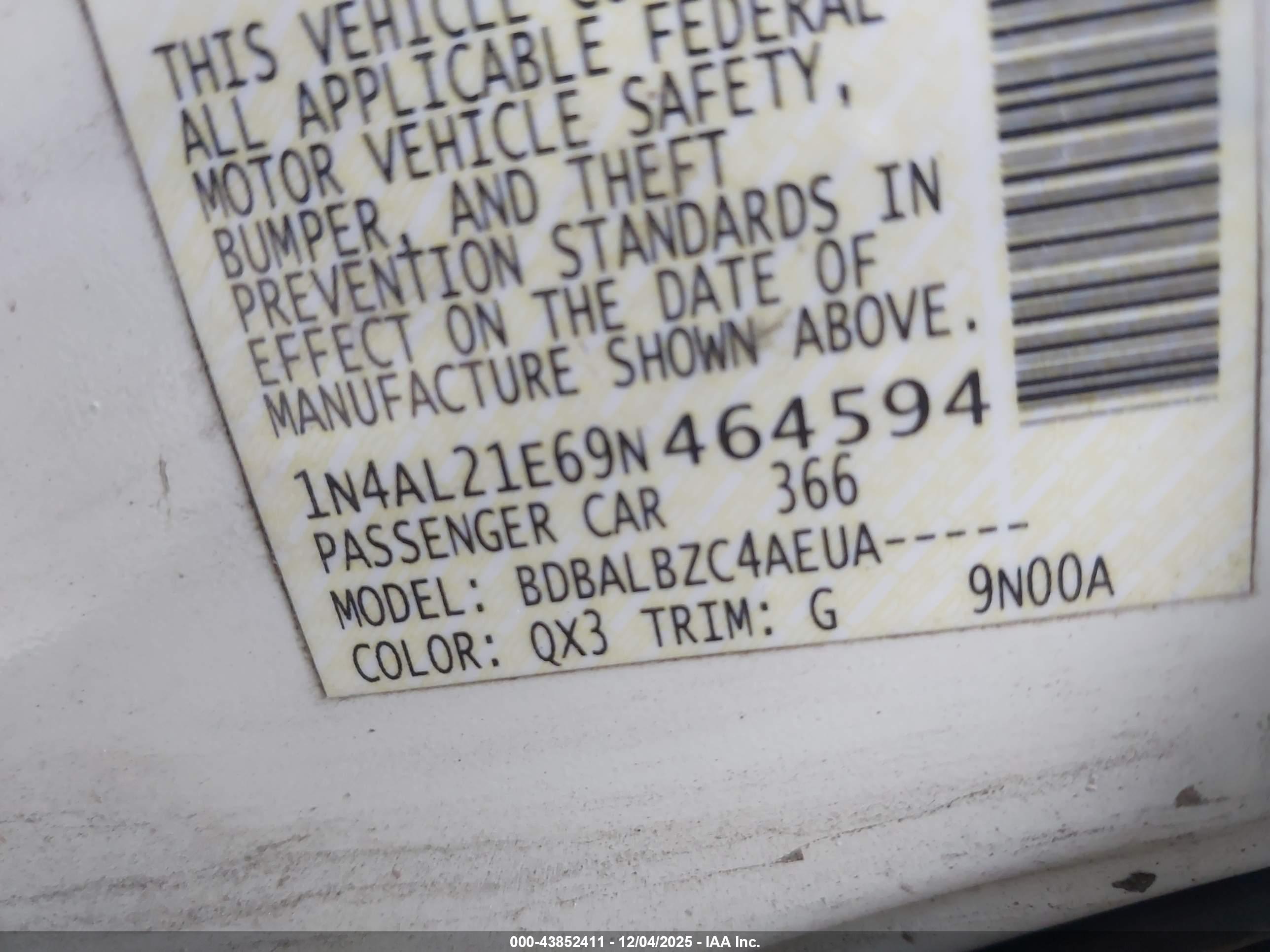NISSAN ALTIMA image 9