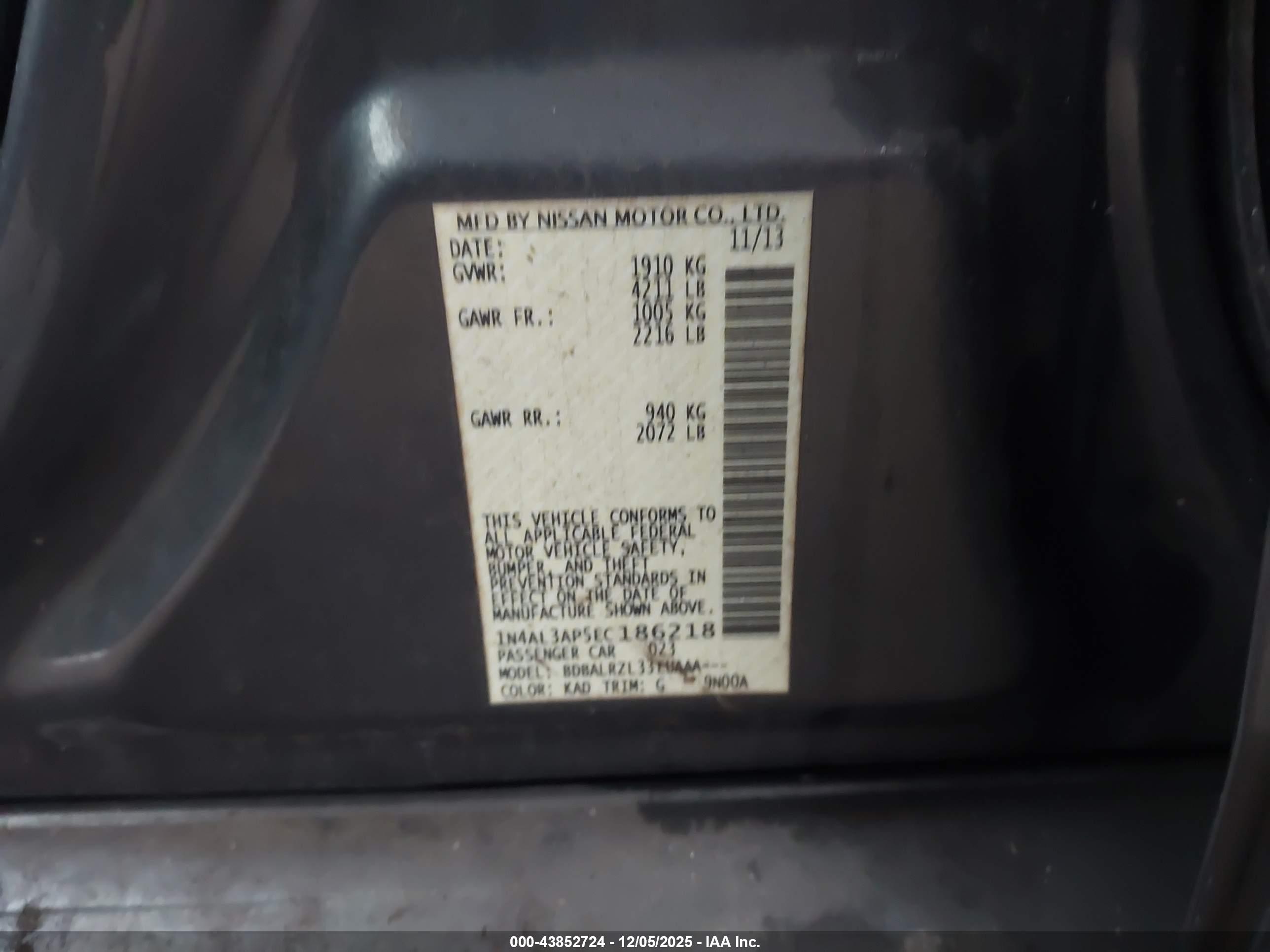 NISSAN ALTIMA image 9
