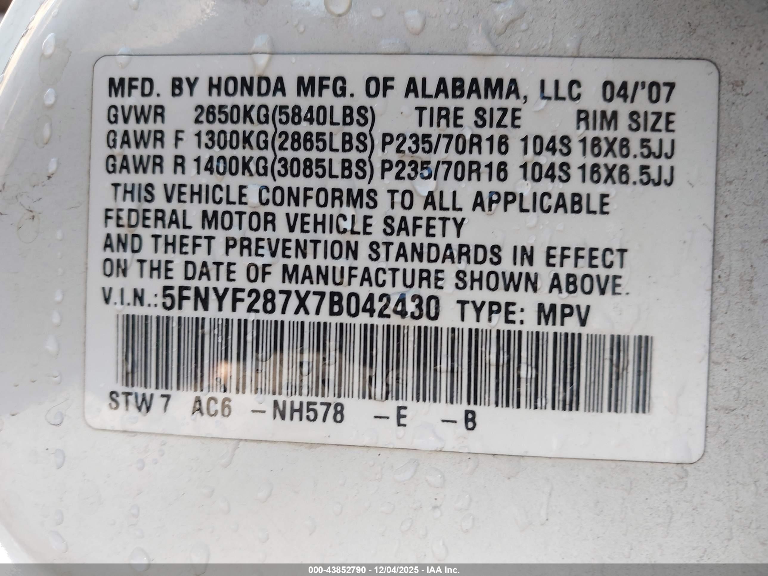 HONDA PILOT image 9