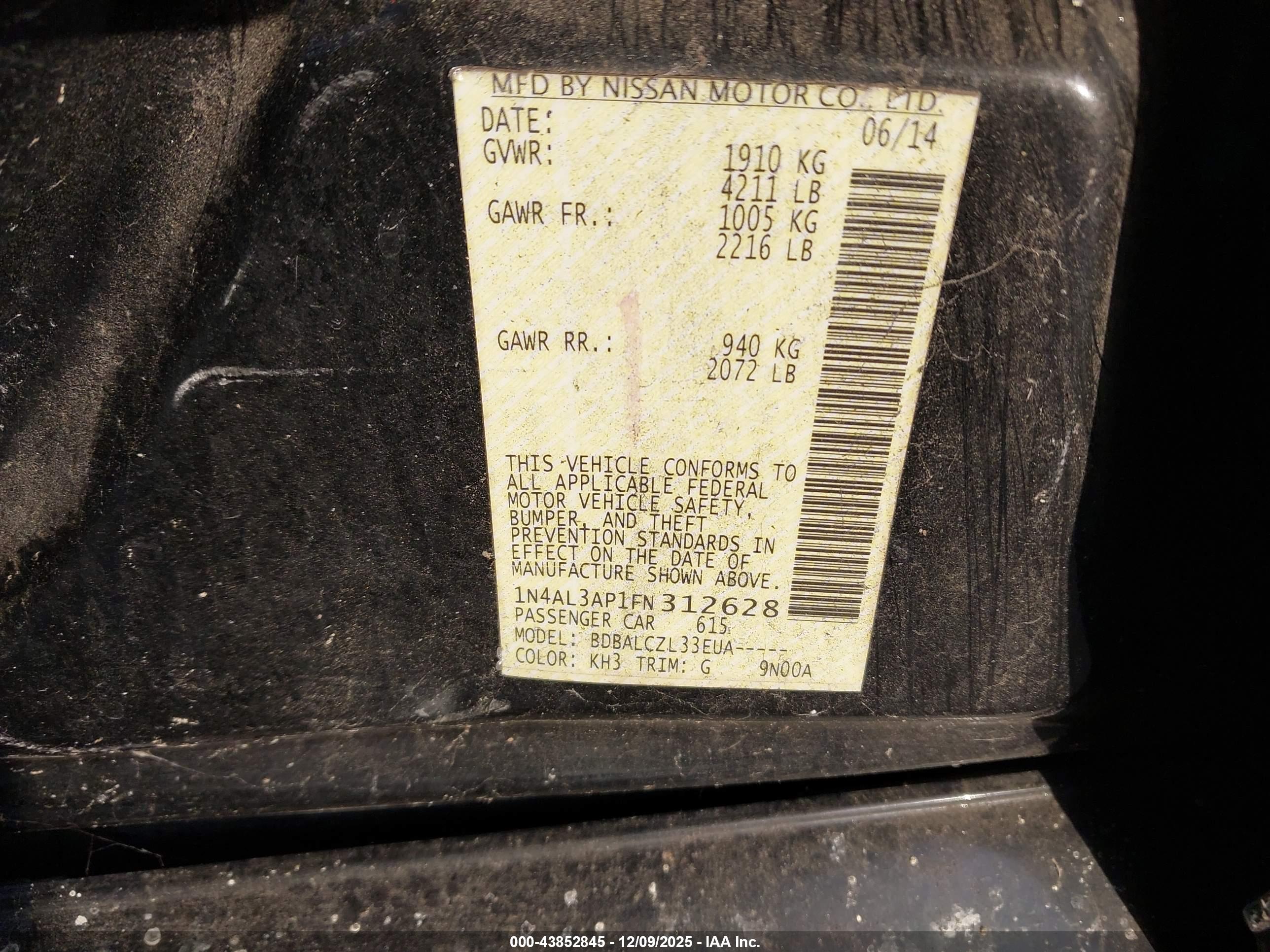 NISSAN ALTIMA image 9