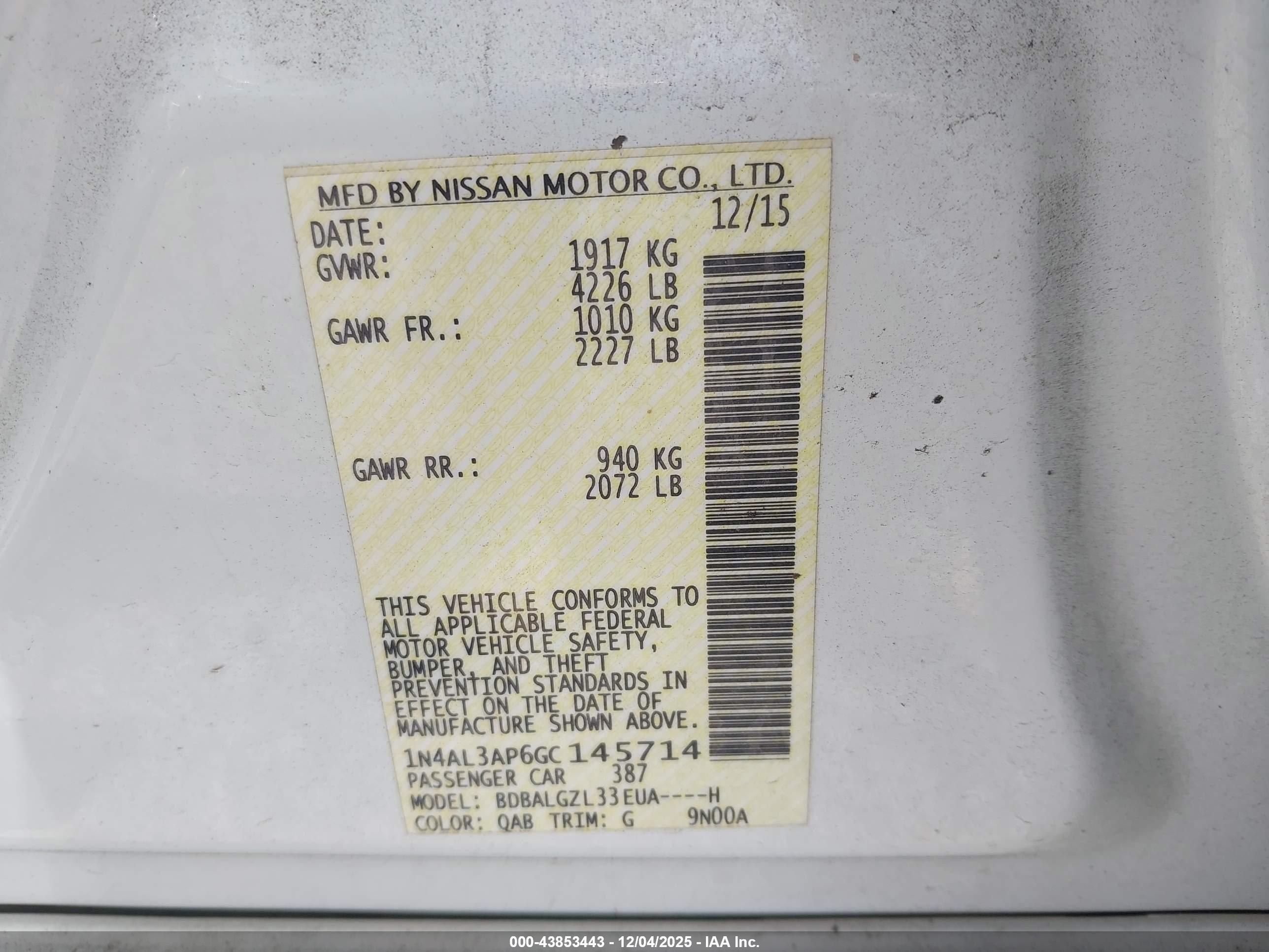 NISSAN ALTIMA image 9