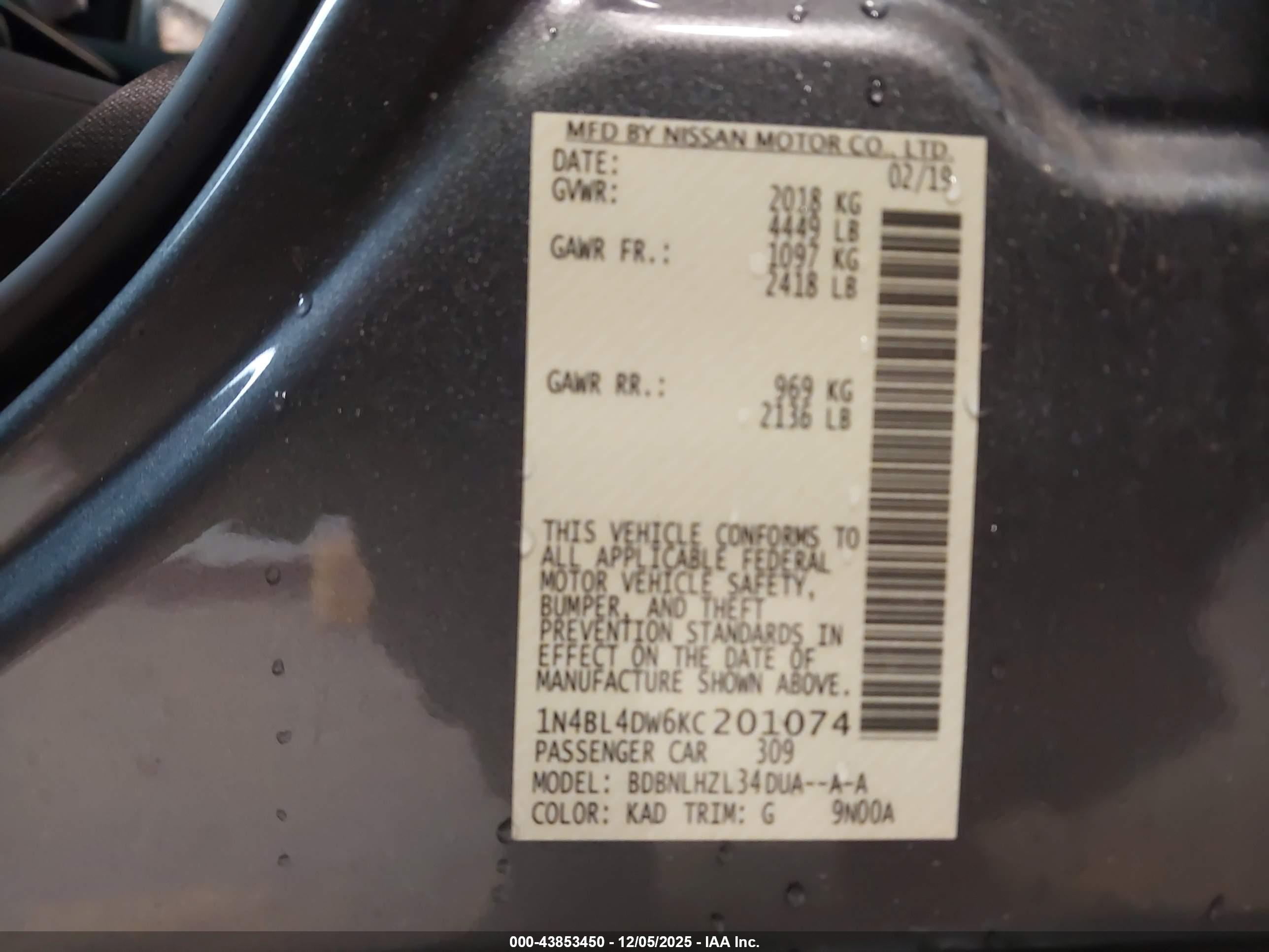 NISSAN ALTIMA image 9