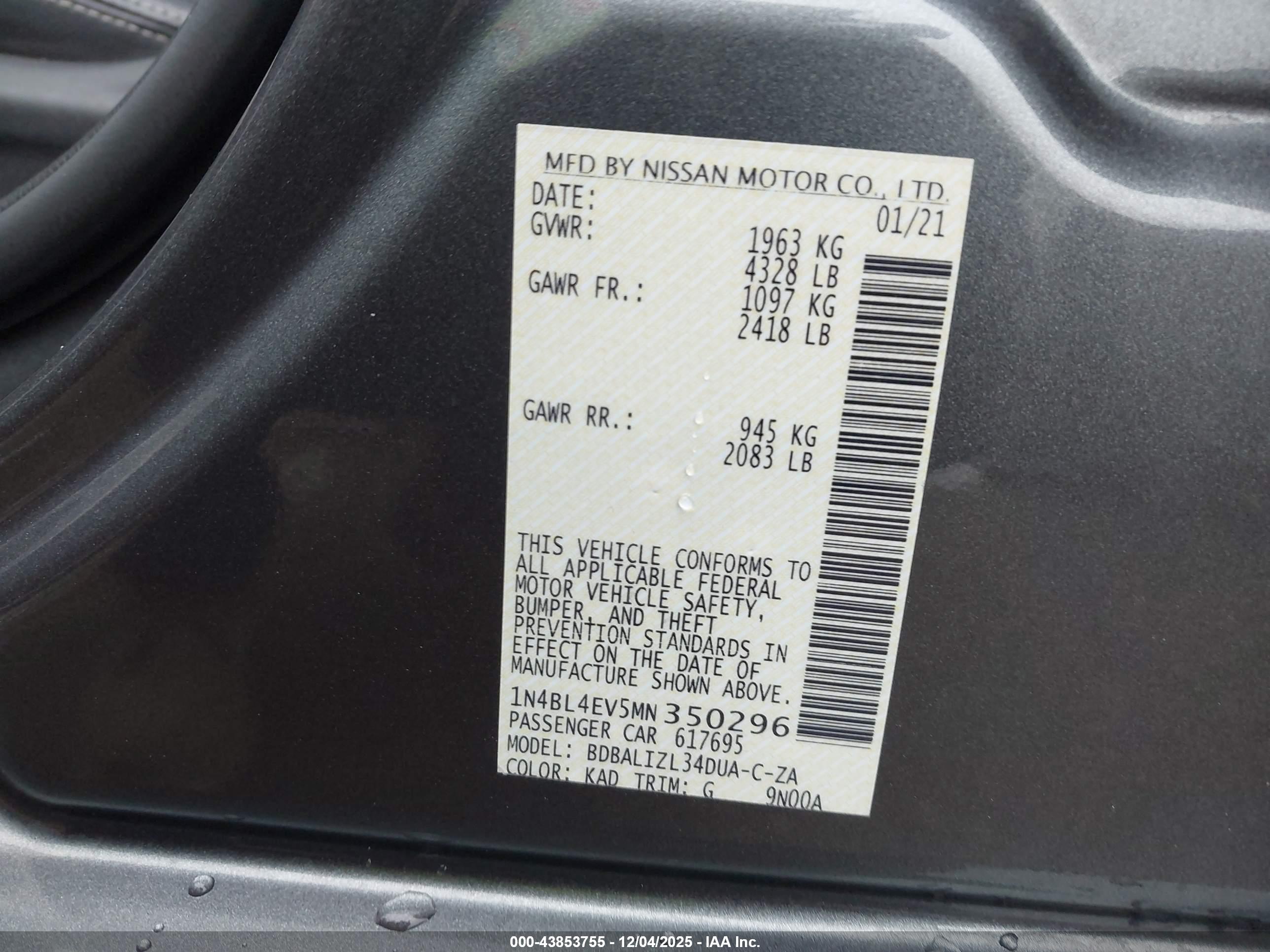 NISSAN ALTIMA image 9