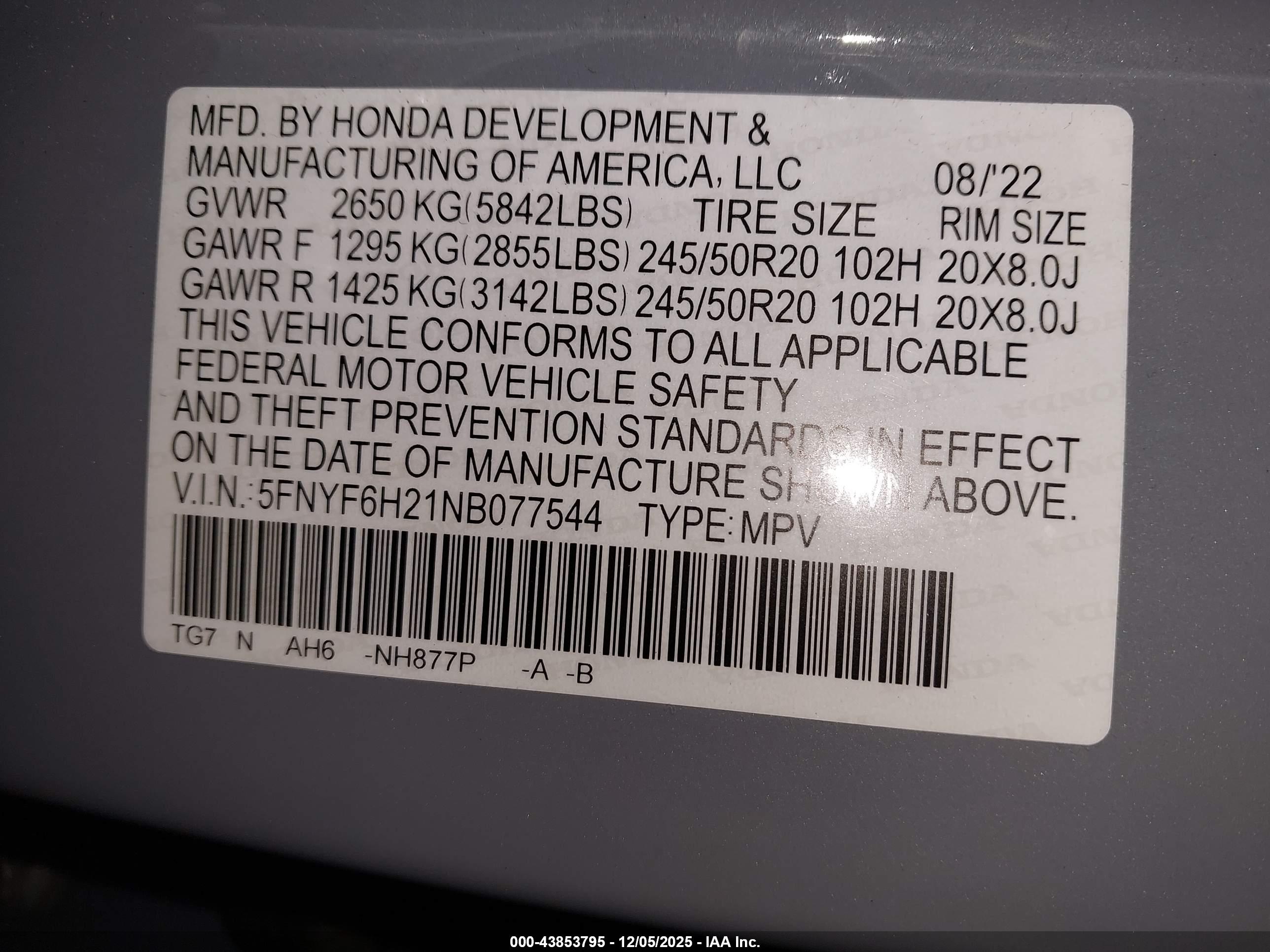 HONDA PILOT image 9