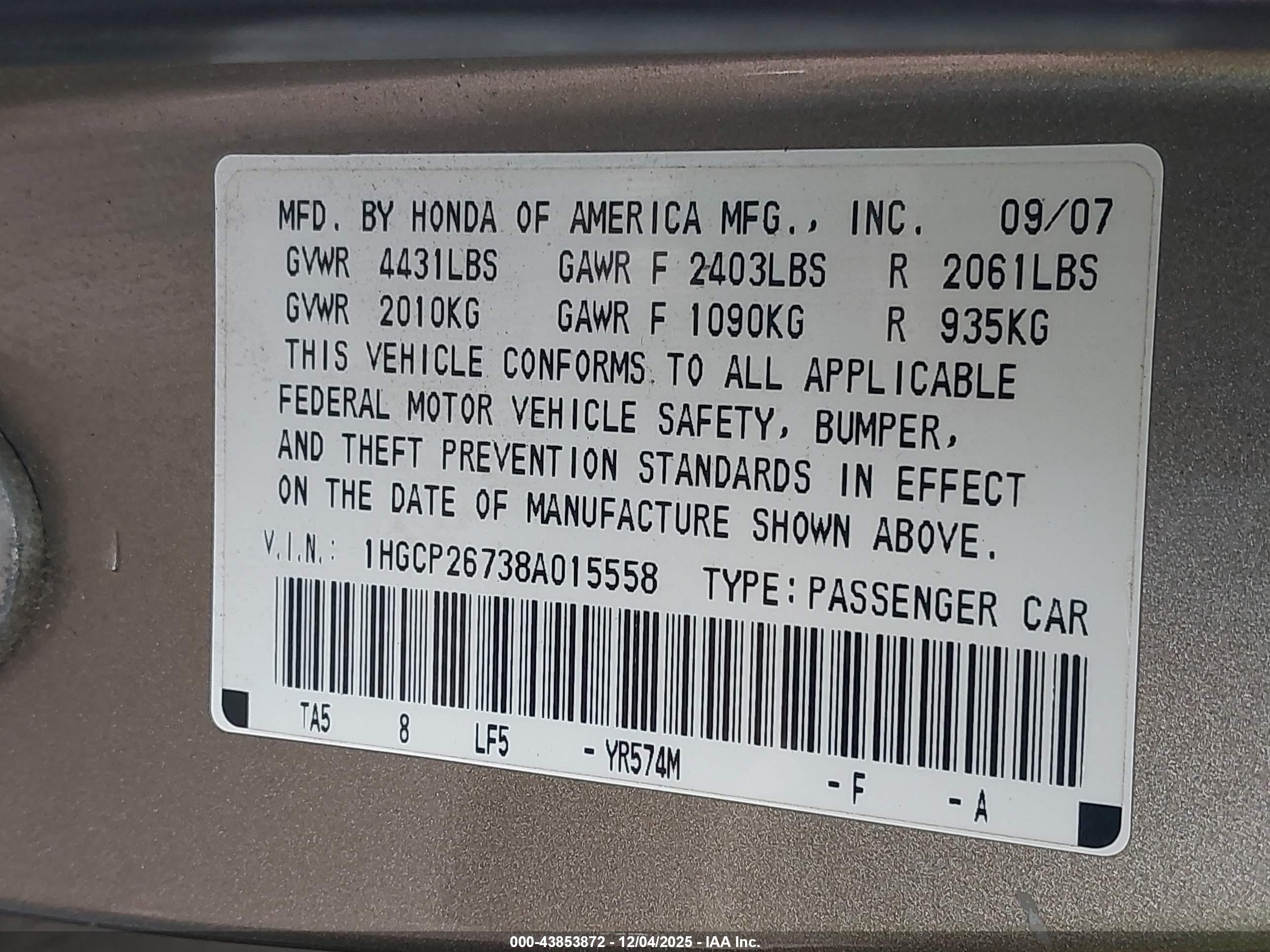 HONDA ACCORD image 9
