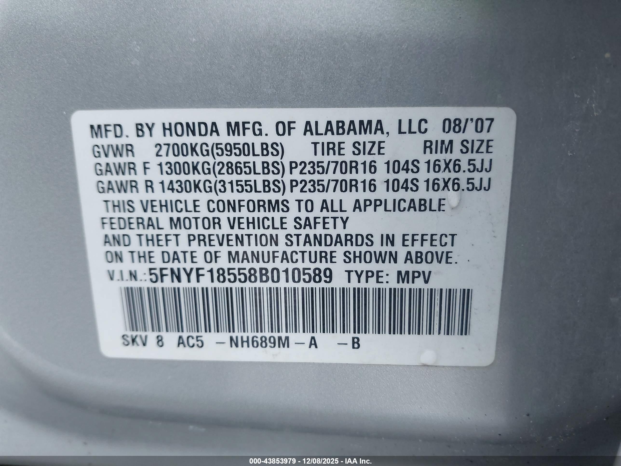 HONDA PILOT image 9