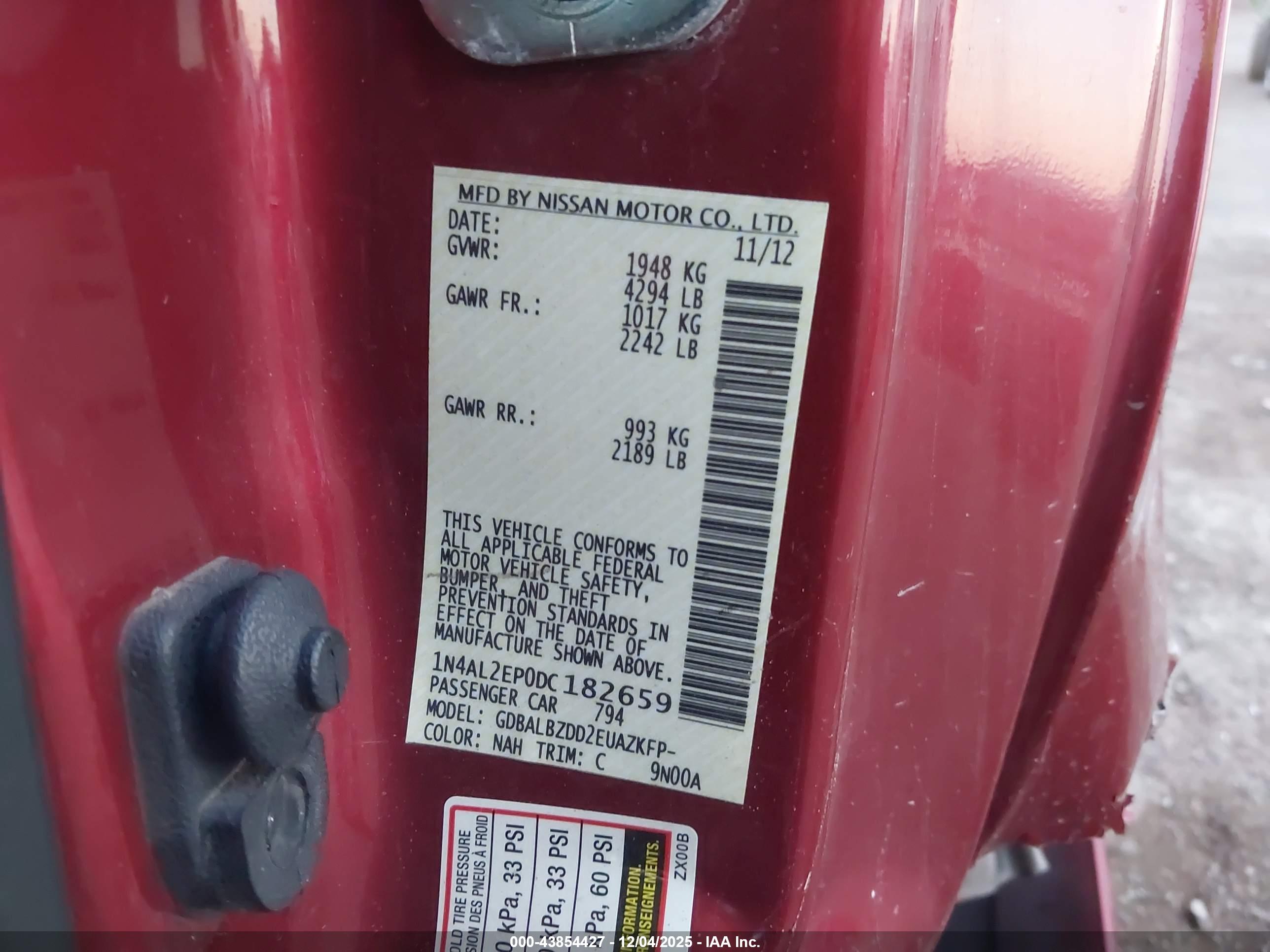 NISSAN ALTIMA image 9