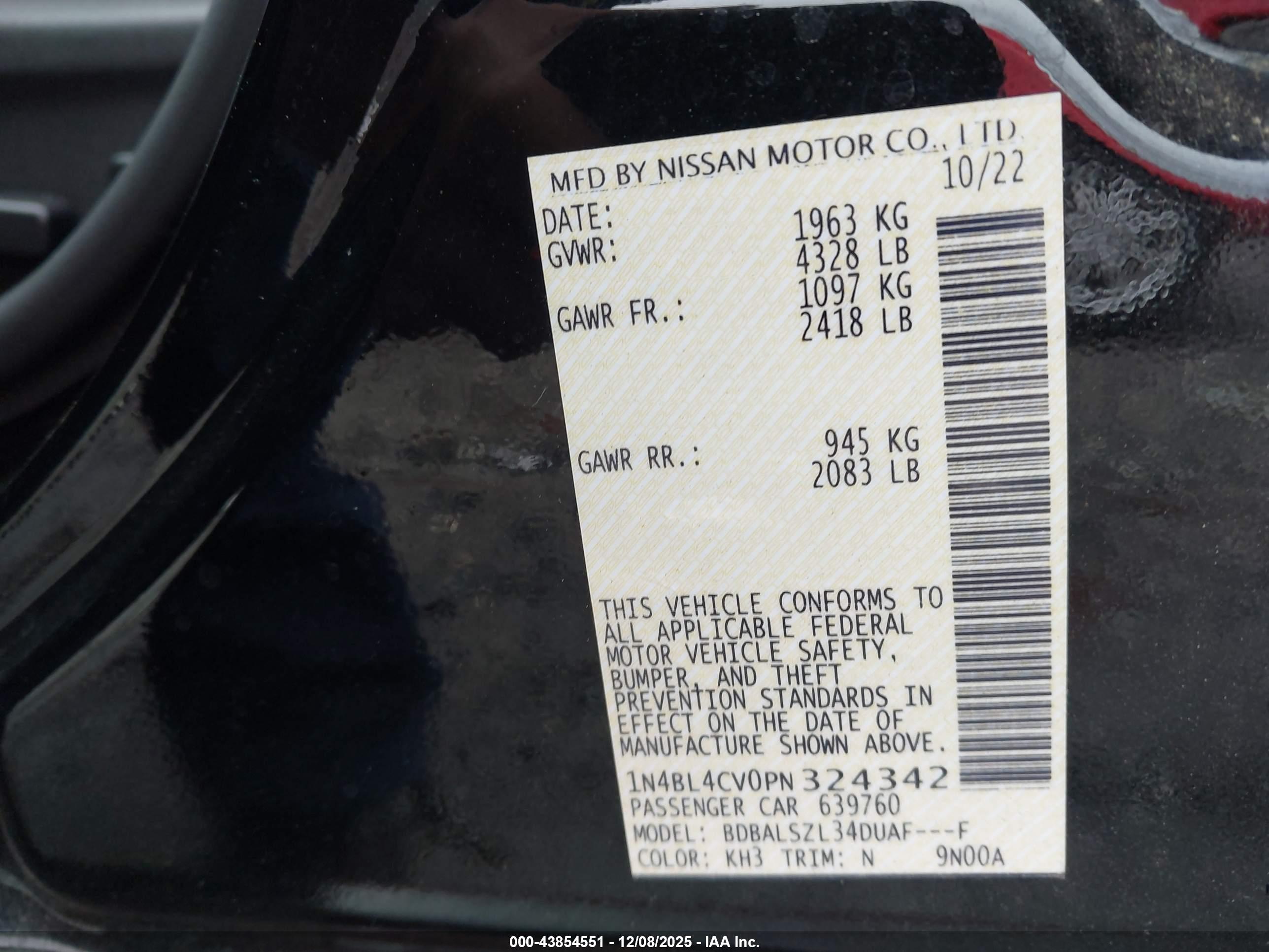 NISSAN ALTIMA image 9