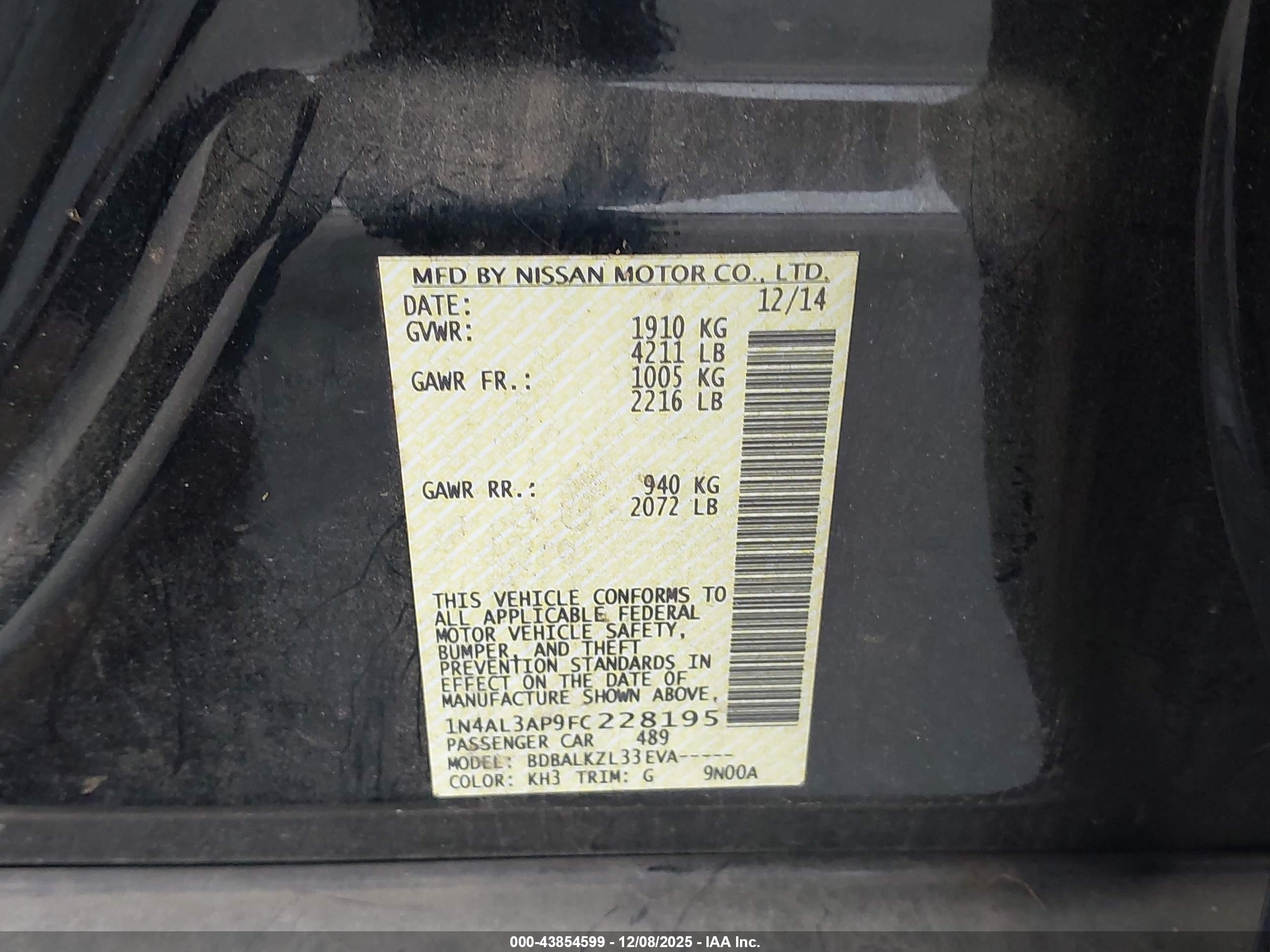NISSAN ALTIMA image 9