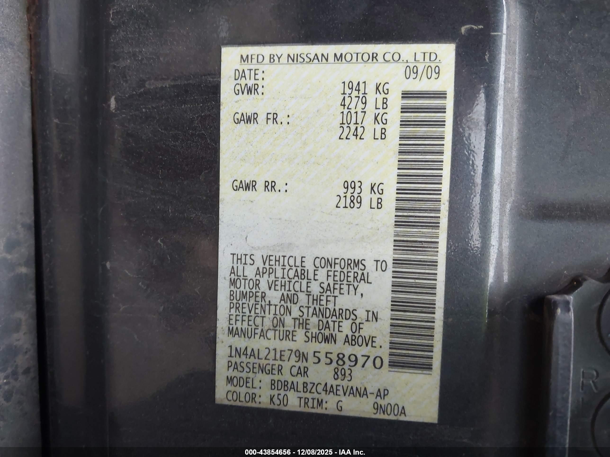 NISSAN ALTIMA image 9