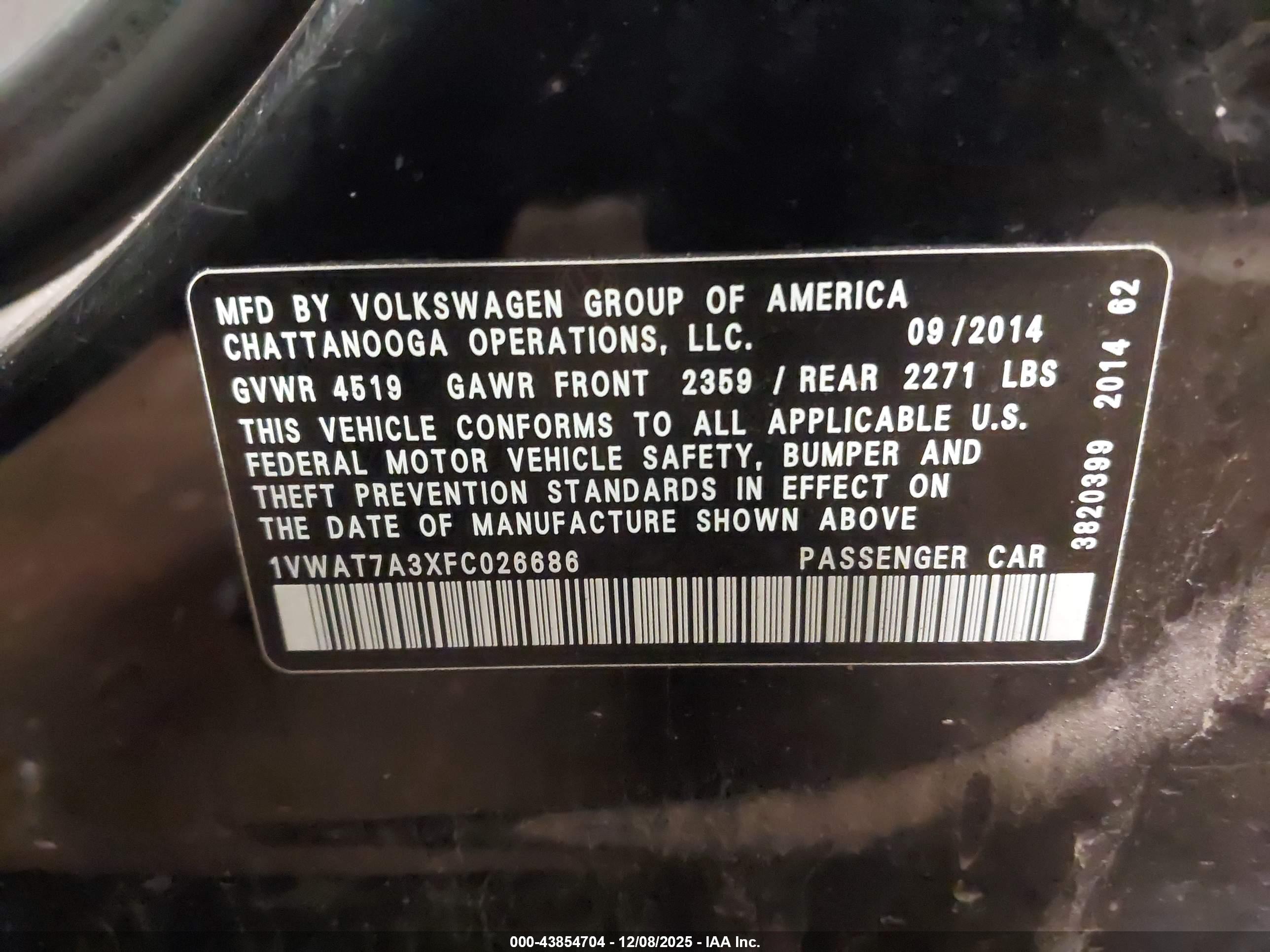 VOLKSWAGEN PASSAT image 9