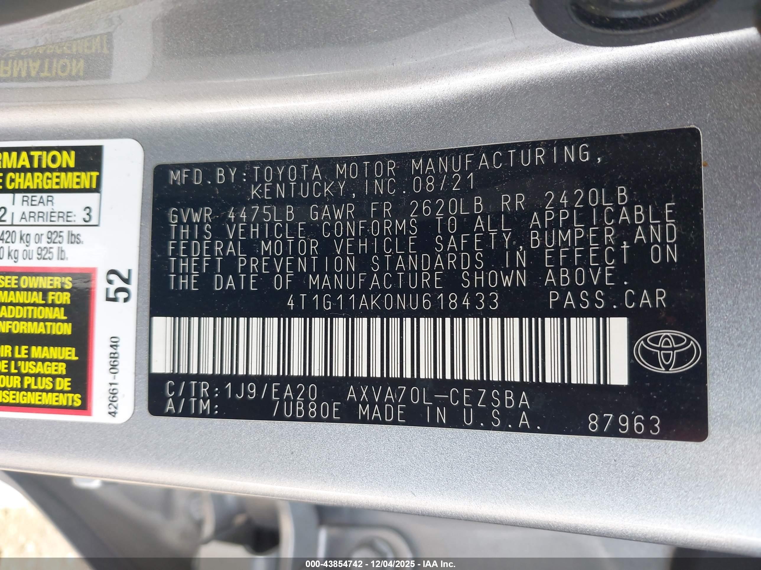 TOYOTA CAMRY image 9