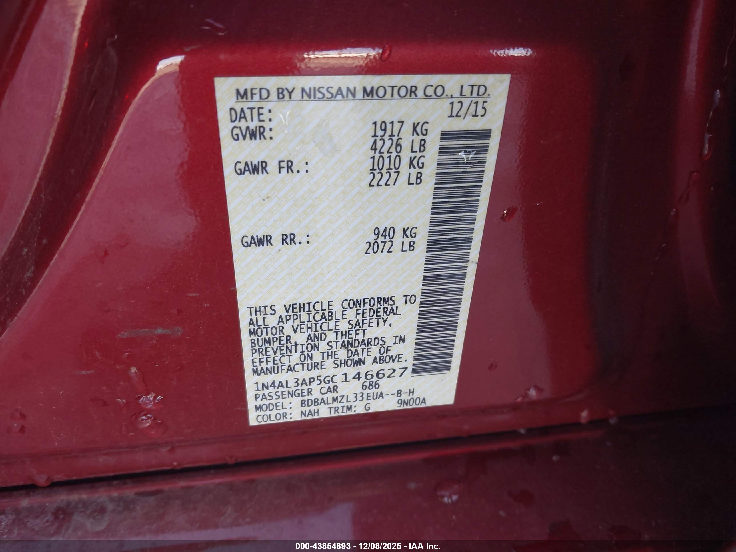 NISSAN ALTIMA image 9