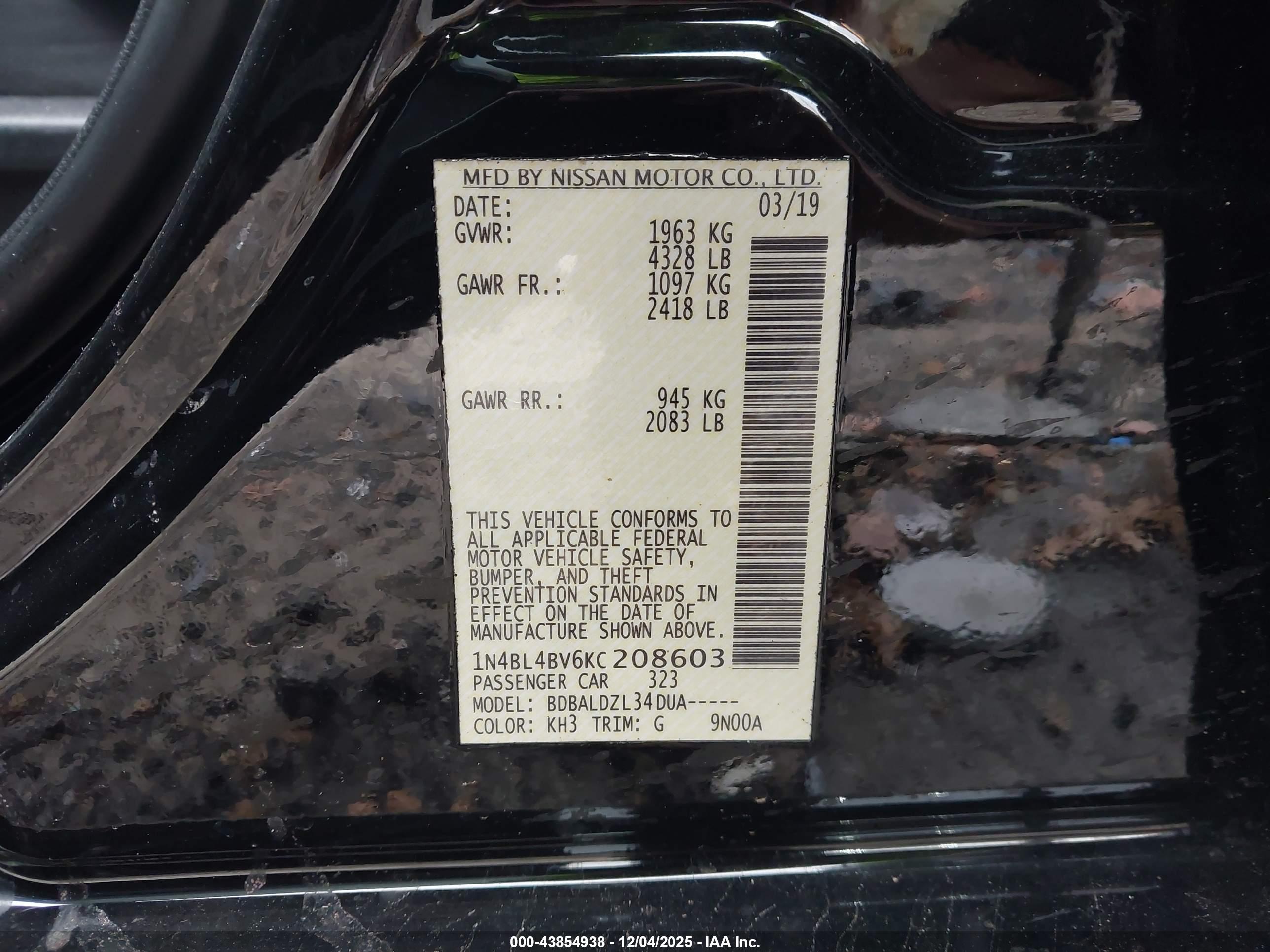 NISSAN ALTIMA image 9