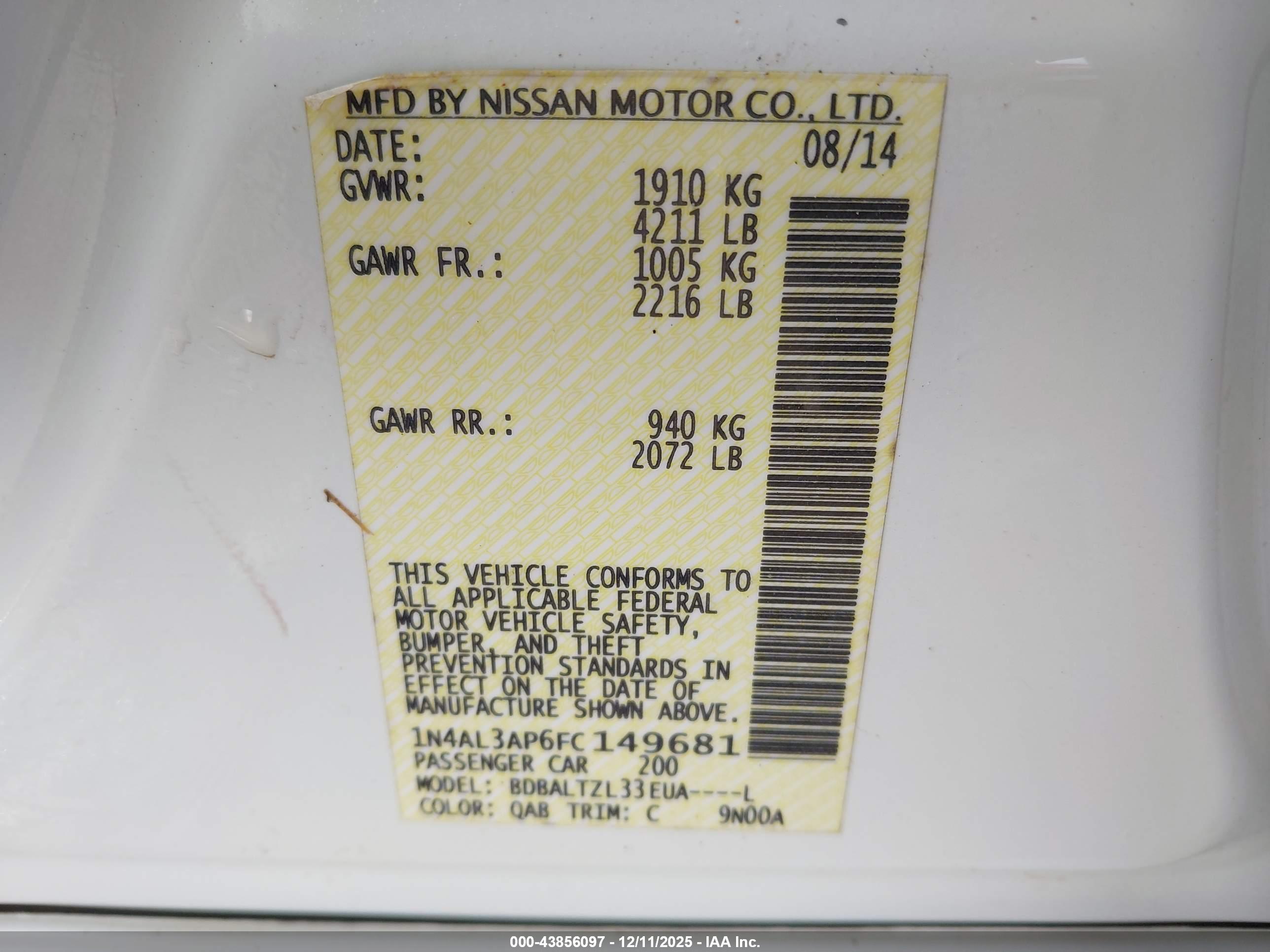 NISSAN ALTIMA image 9