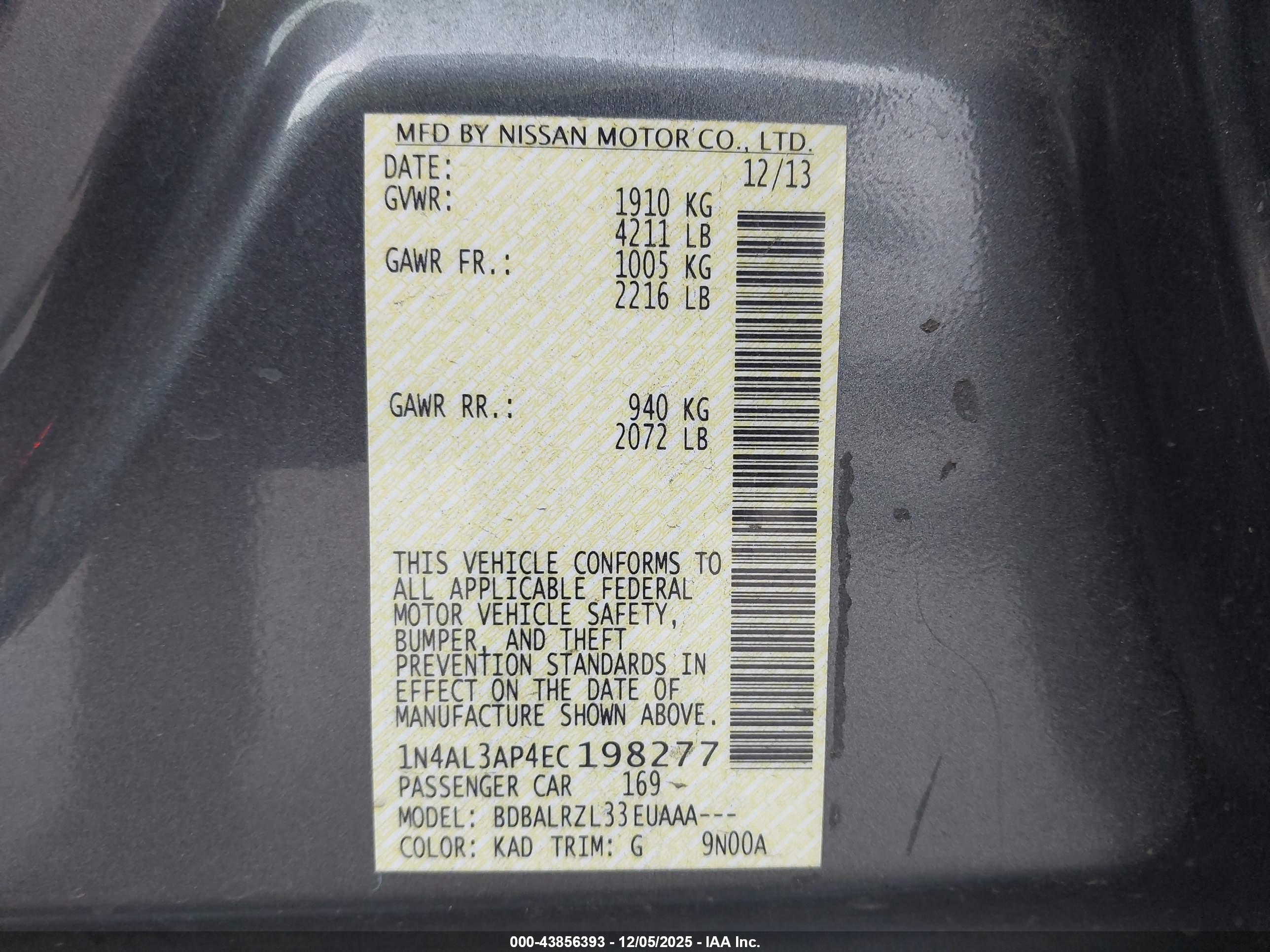 NISSAN ALTIMA image 9