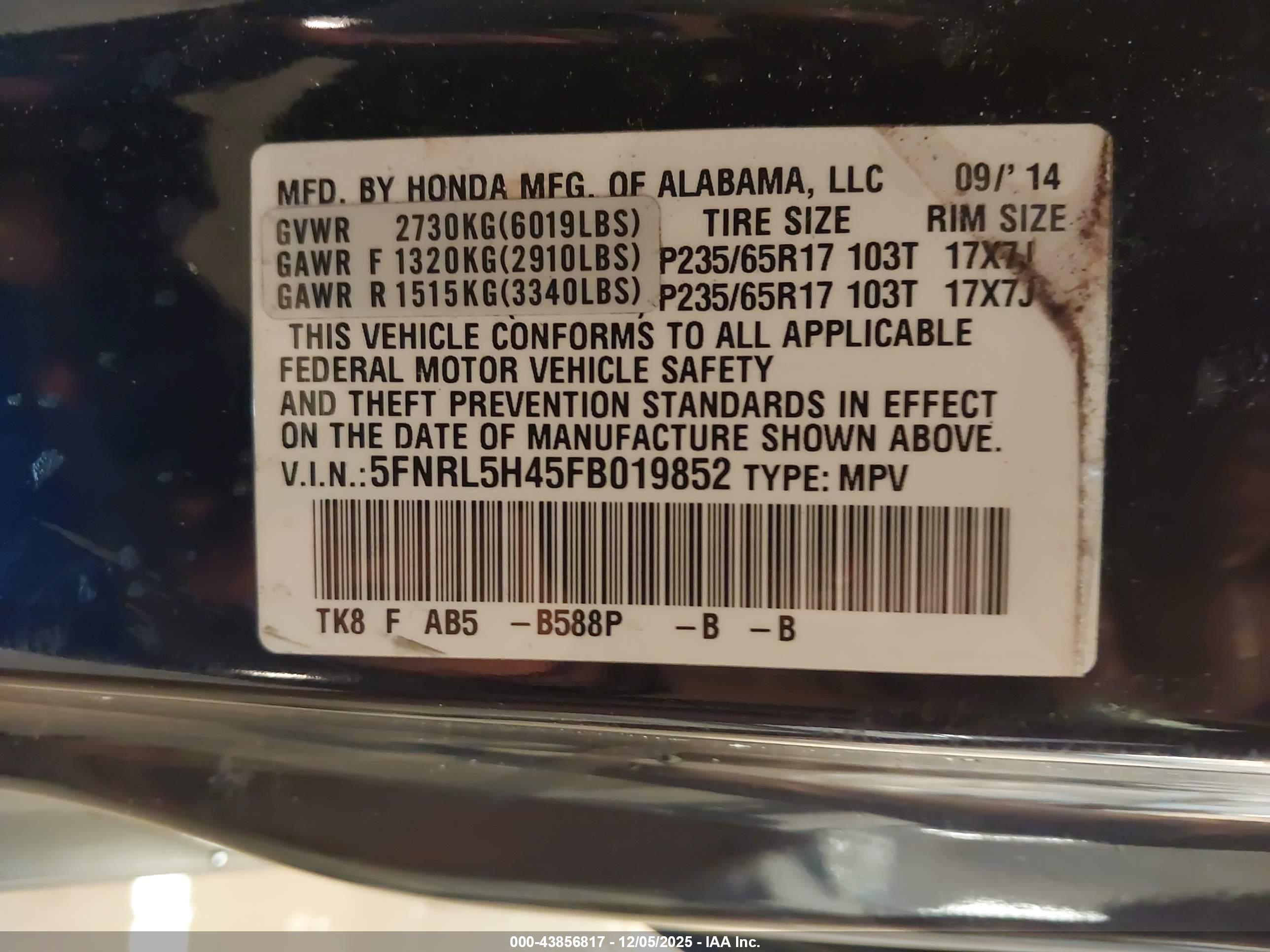 HONDA ODYSSEY image 9