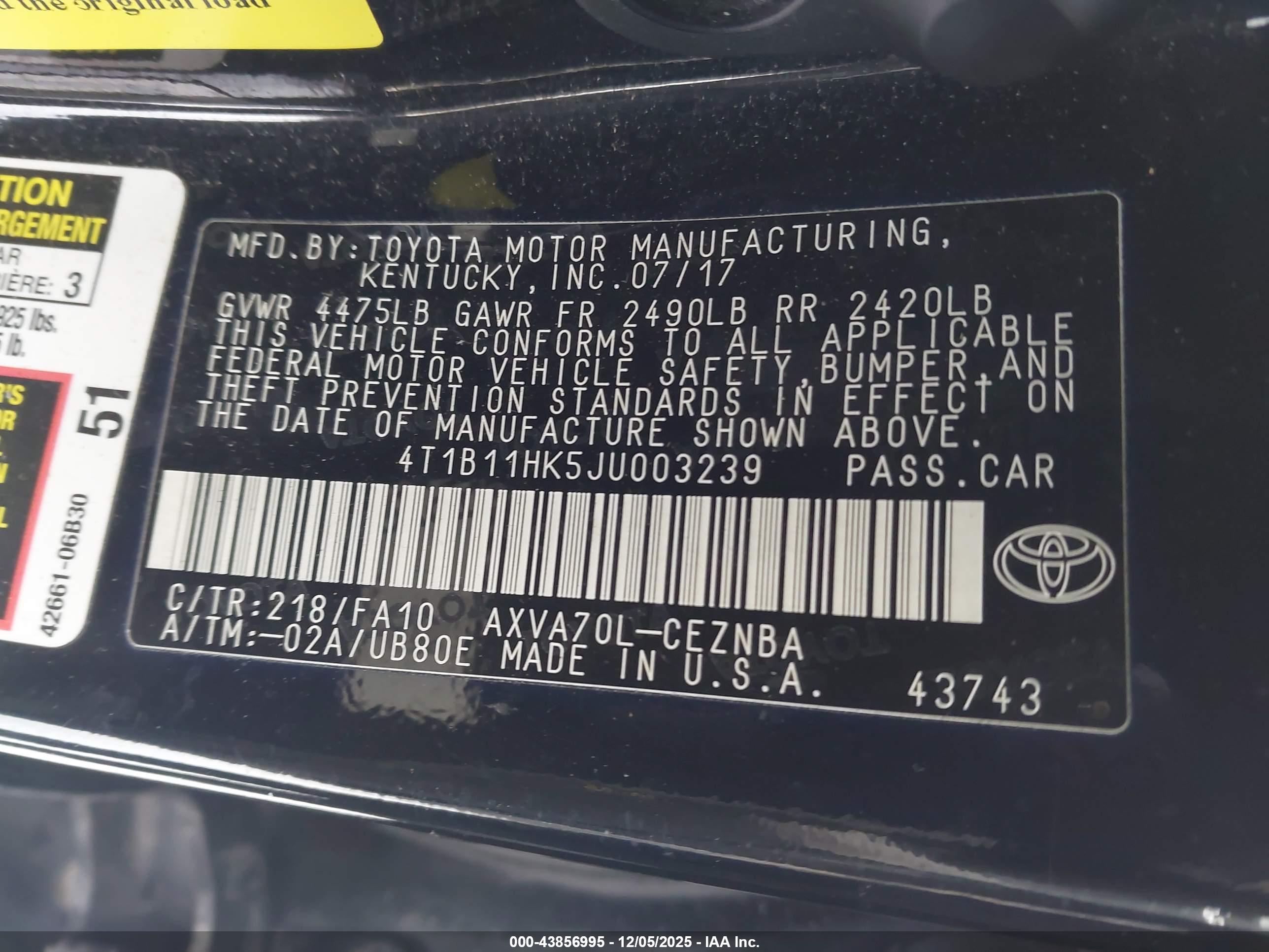 TOYOTA CAMRY image 9