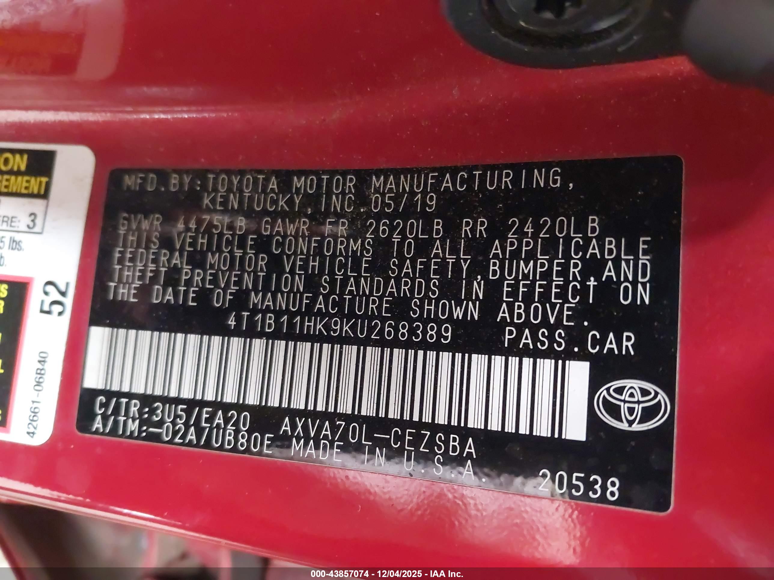 TOYOTA CAMRY image 9