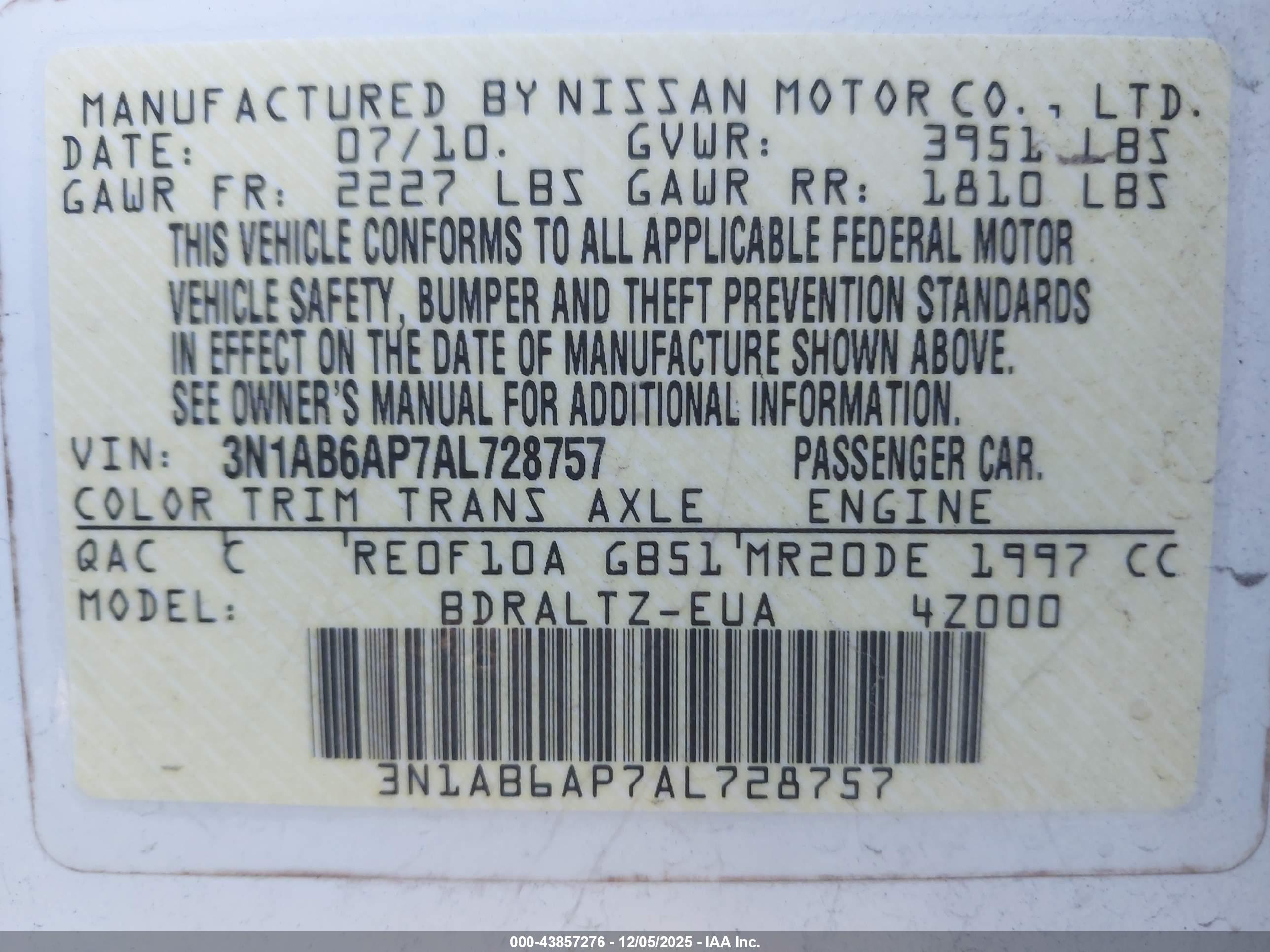 NISSAN SENTRA image 9