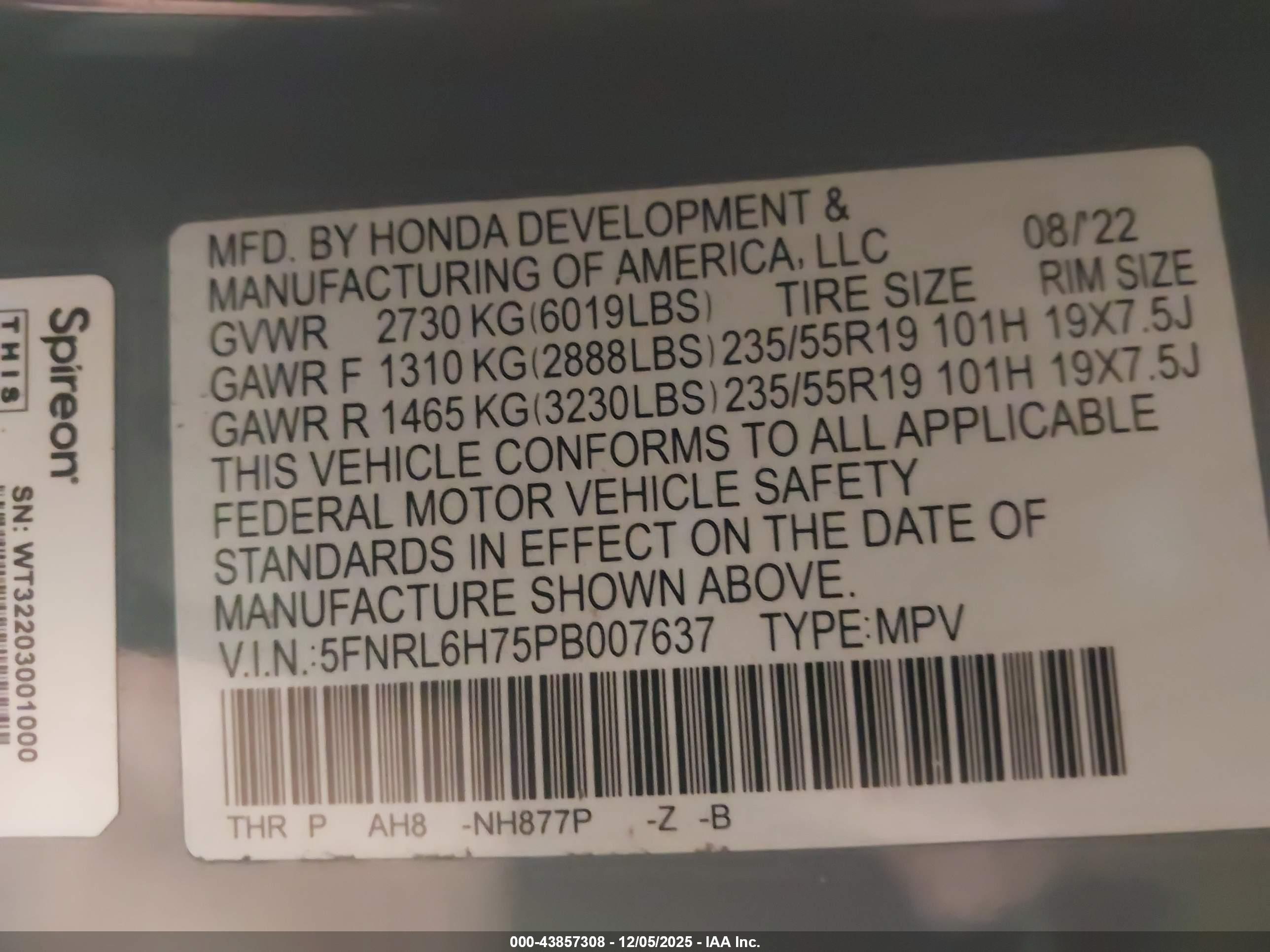 HONDA ODYSSEY image 9