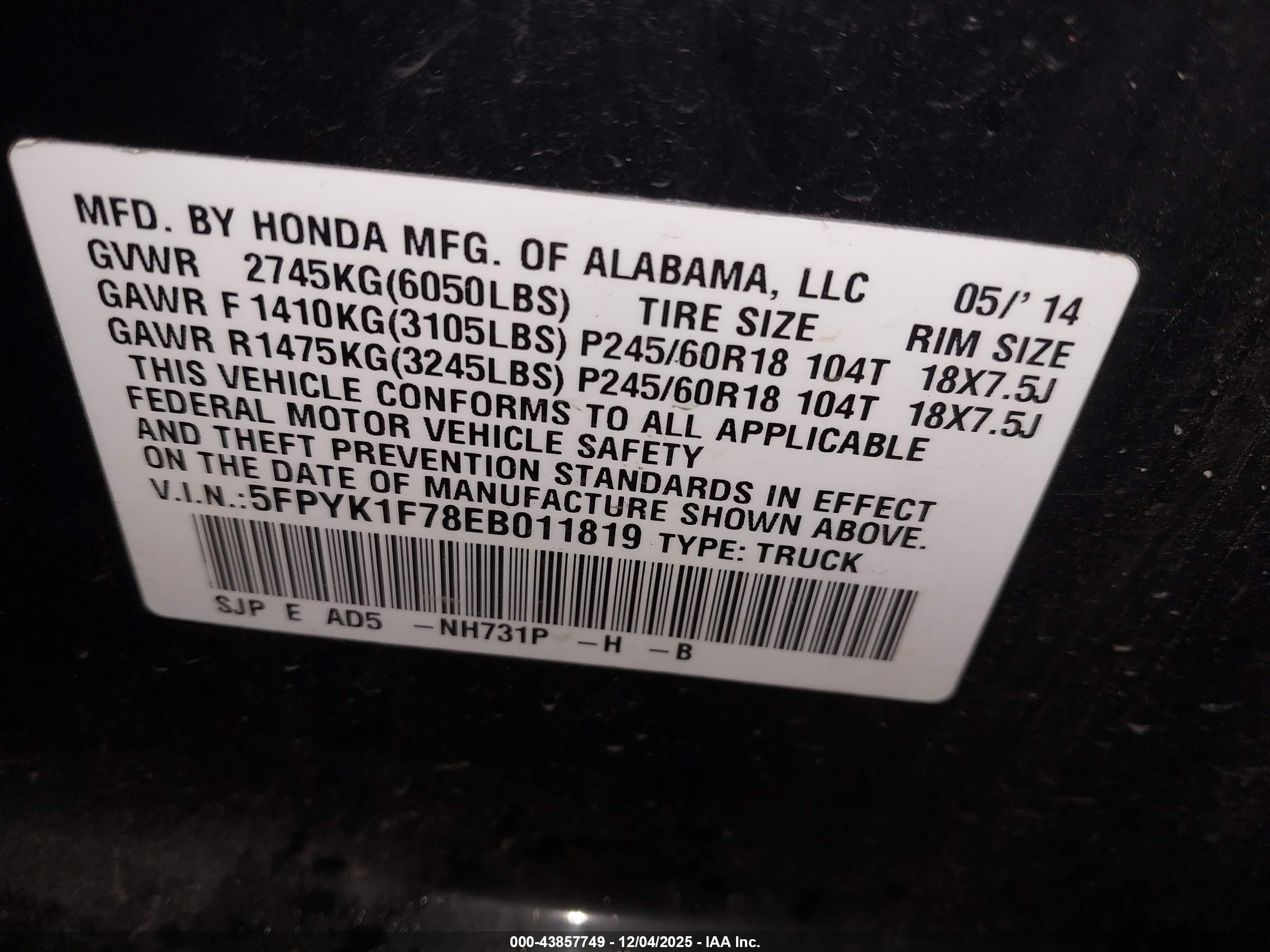 HONDA RIDGELINE image 9