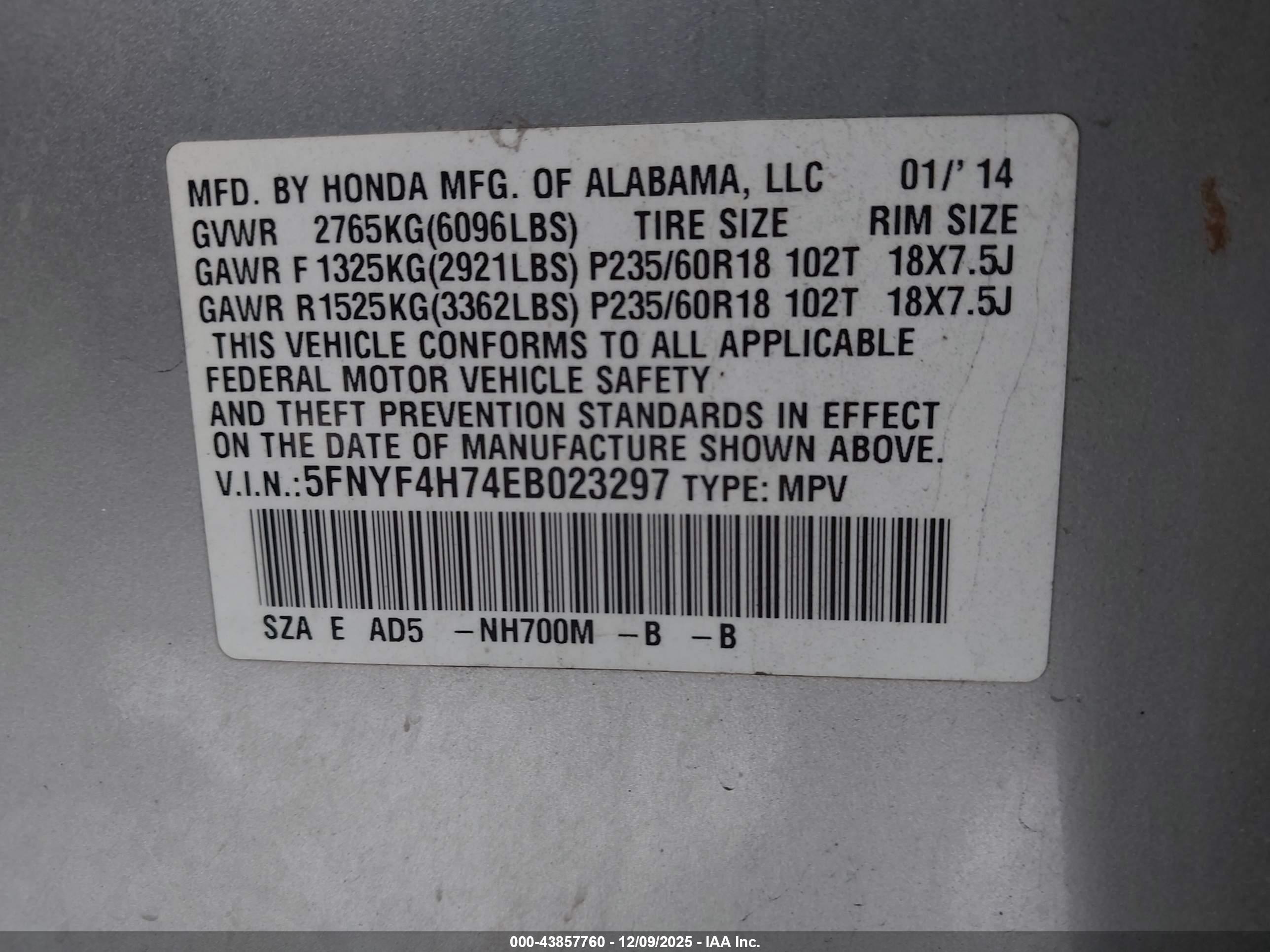 HONDA PILOT image 9