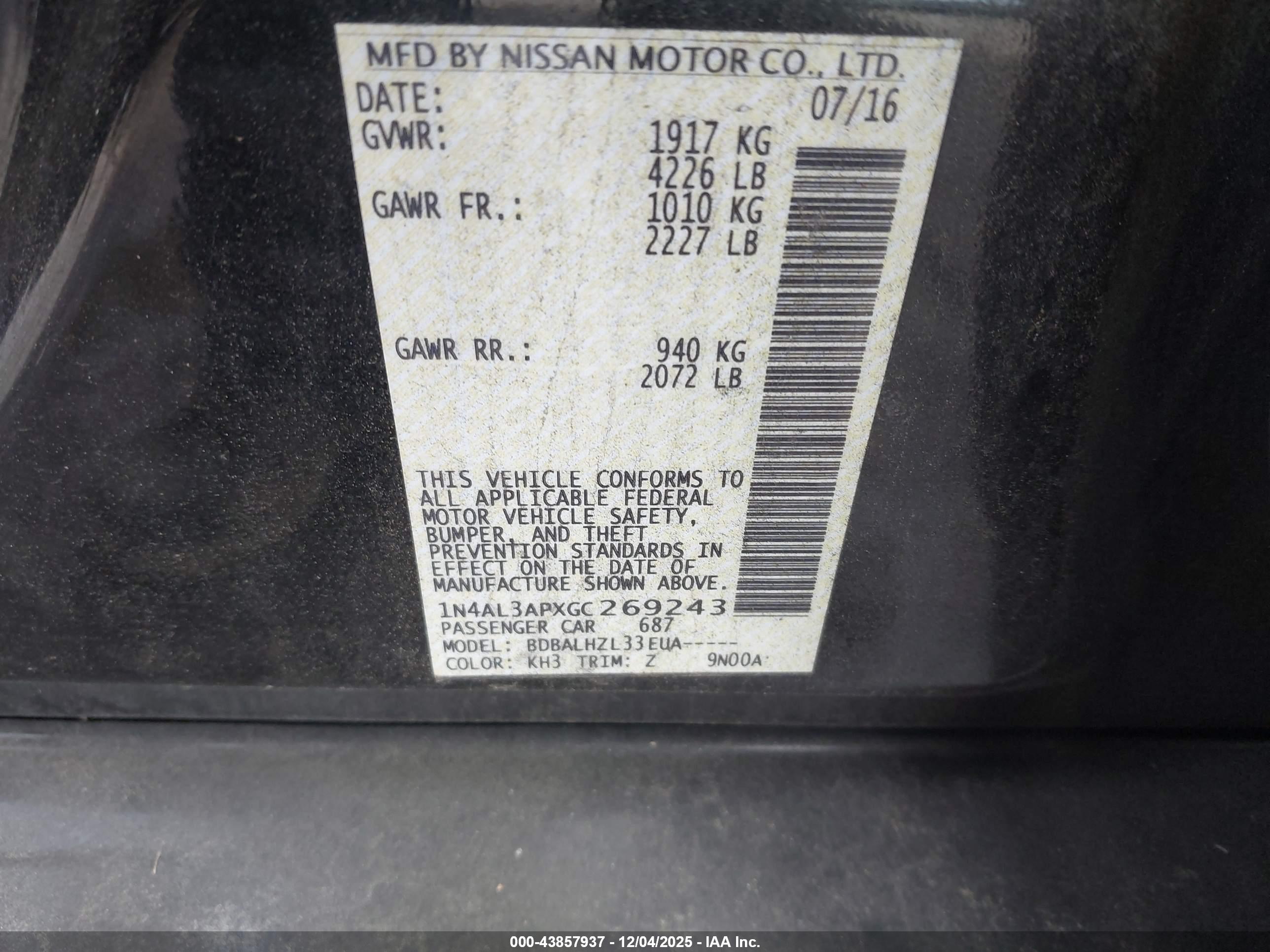 NISSAN ALTIMA image 9