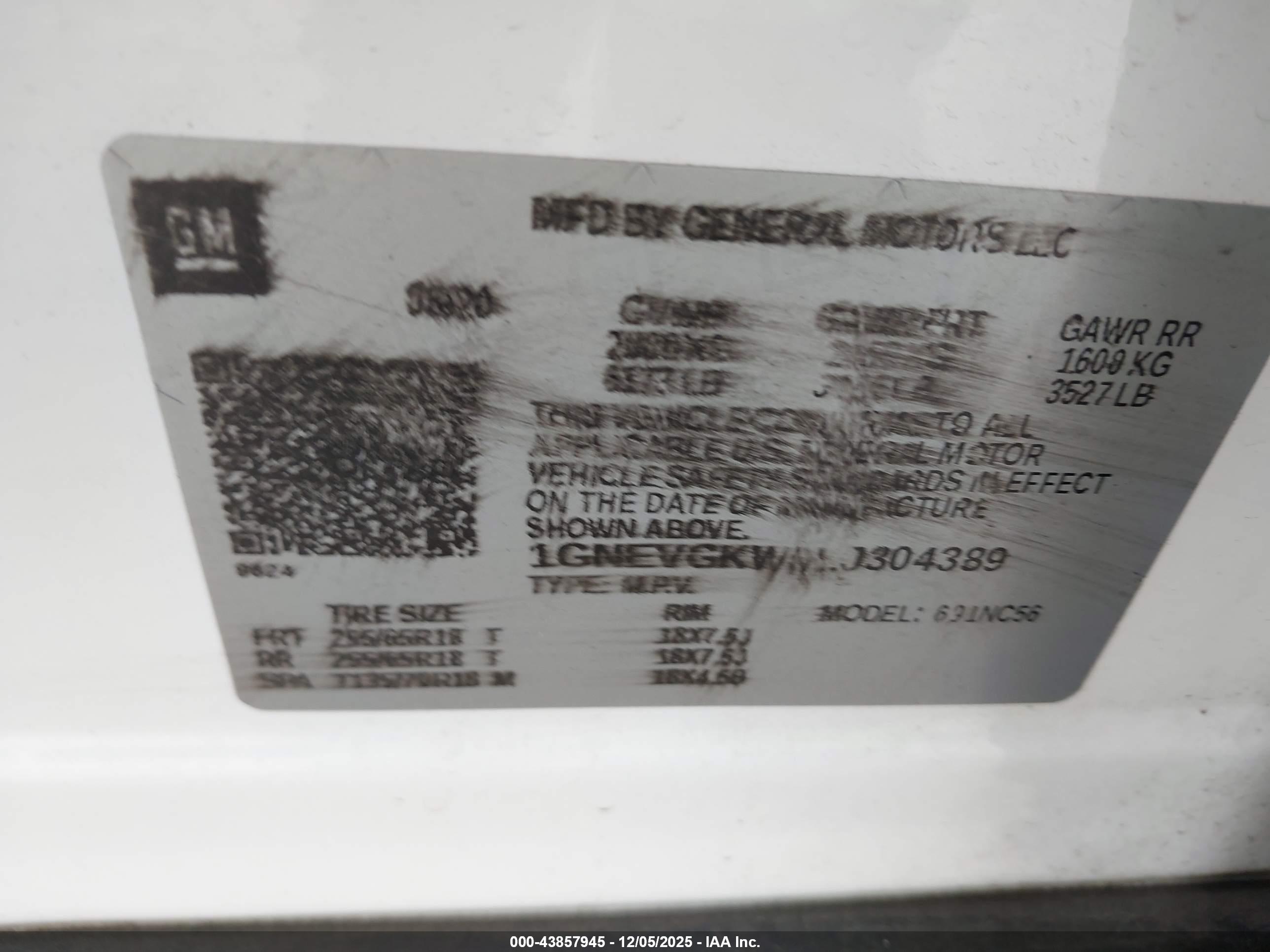 CHEVROLET TRAVERSE image 9
