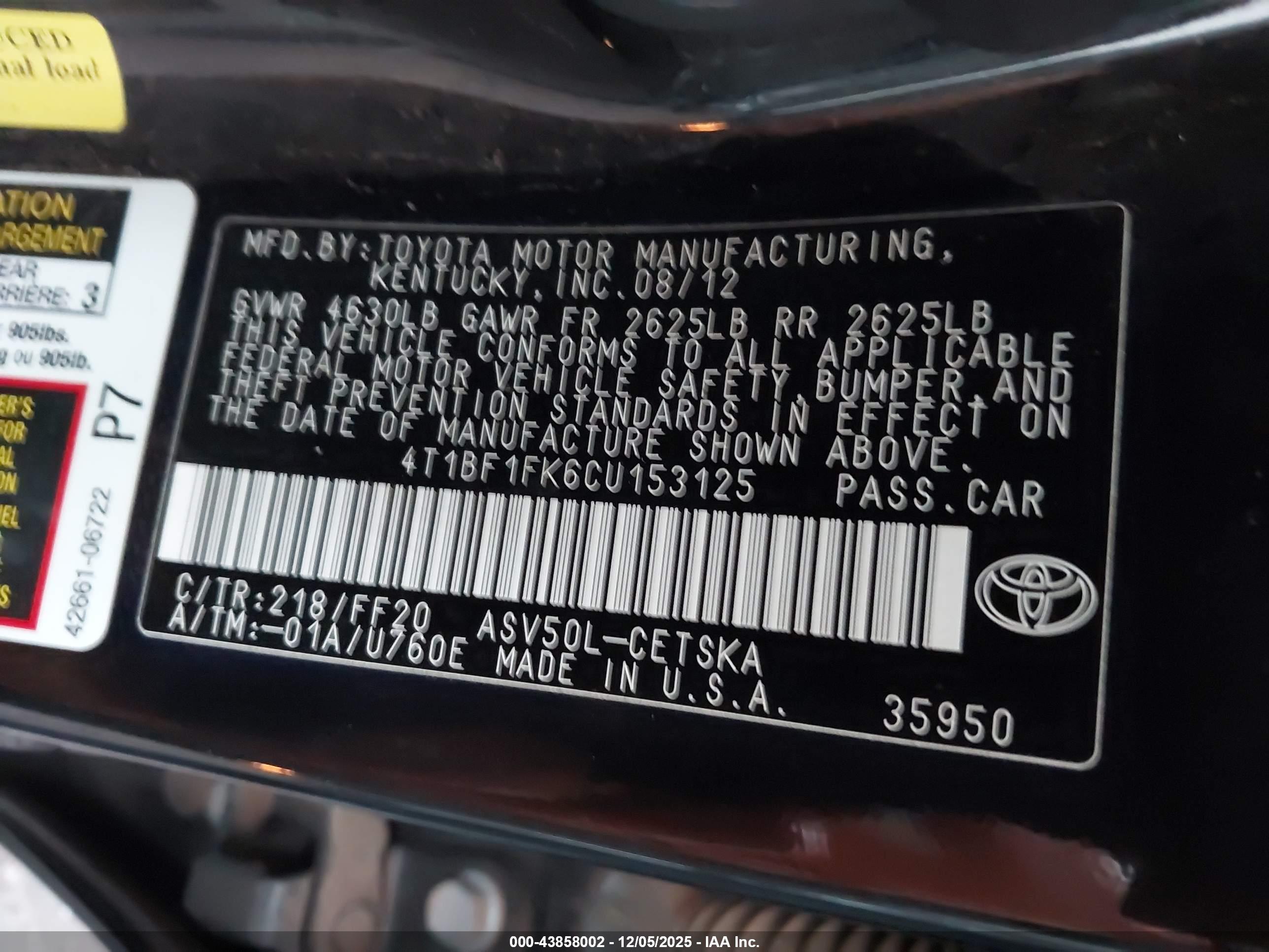 TOYOTA CAMRY image 9