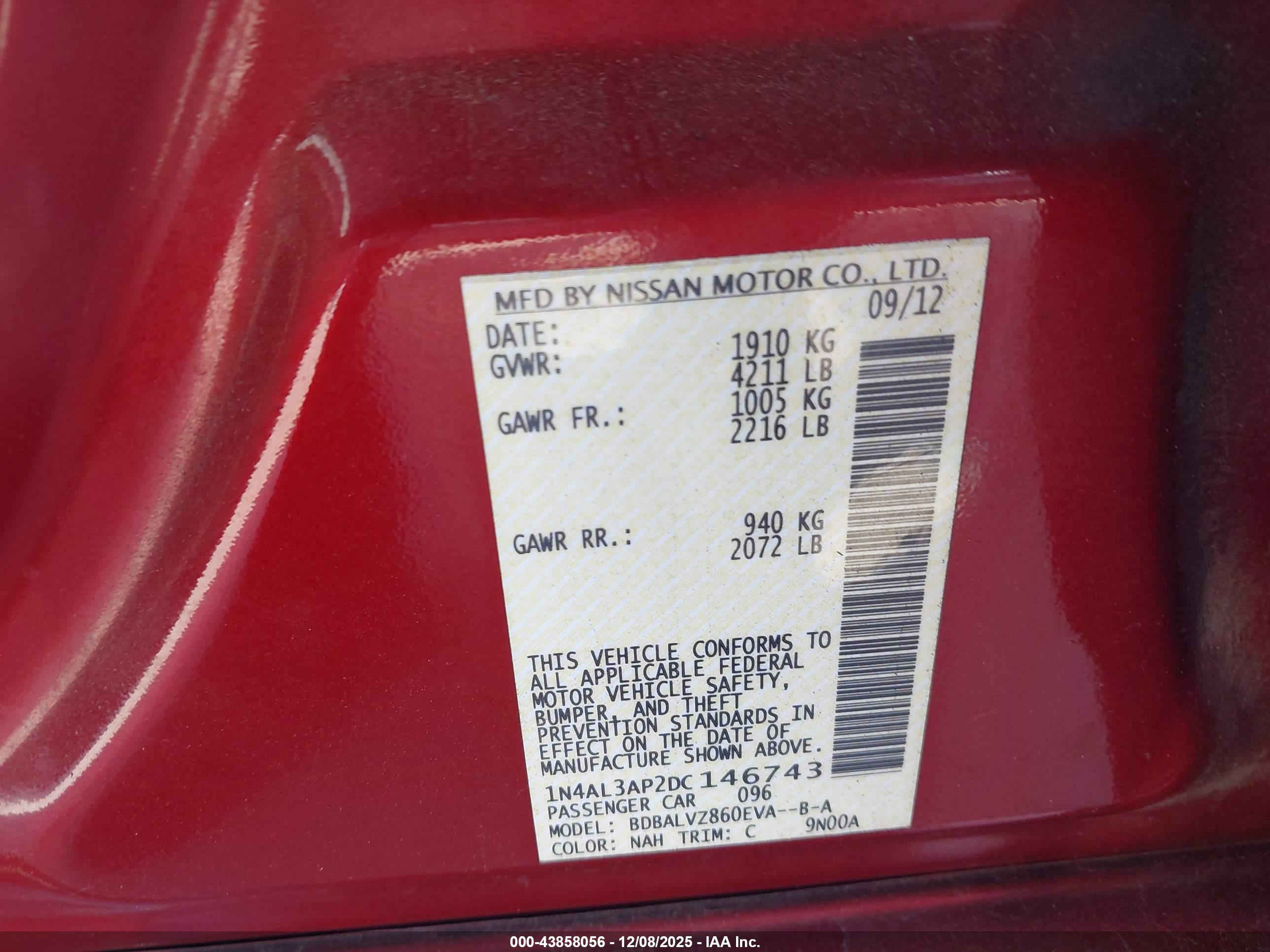 NISSAN ALTIMA image 9