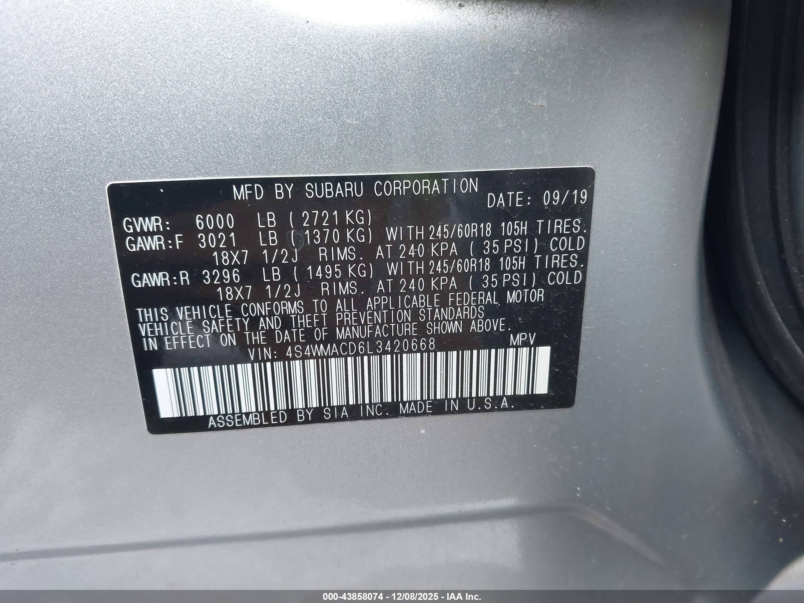 SUBARU ASCENT image 9